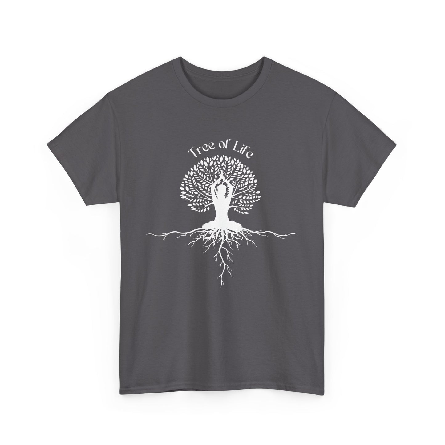 🌳Rooted in Life heavy Cotton Tee - Tree of Life with Yoga Pose
