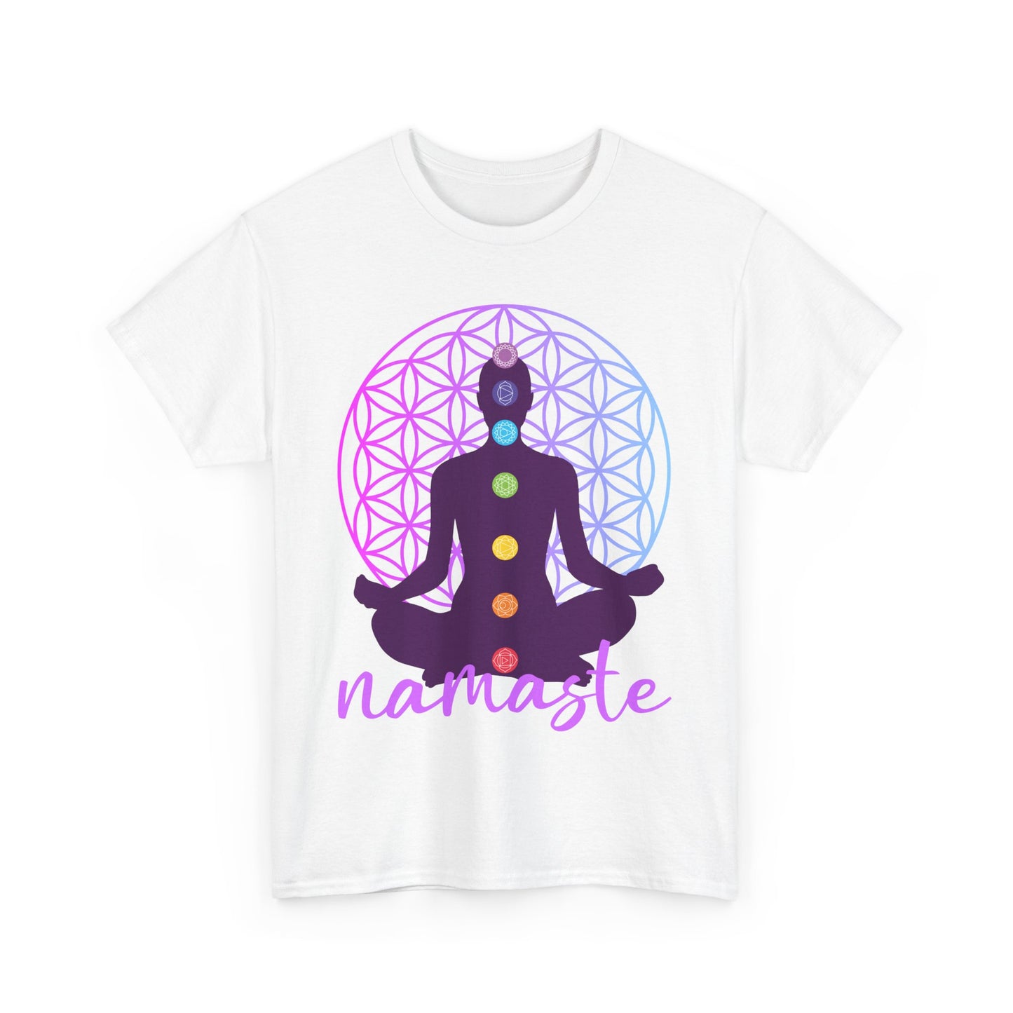 Namaste Within - Chakra Alignment Heavy Cotton Tee - Spiritual Meditation Shirt