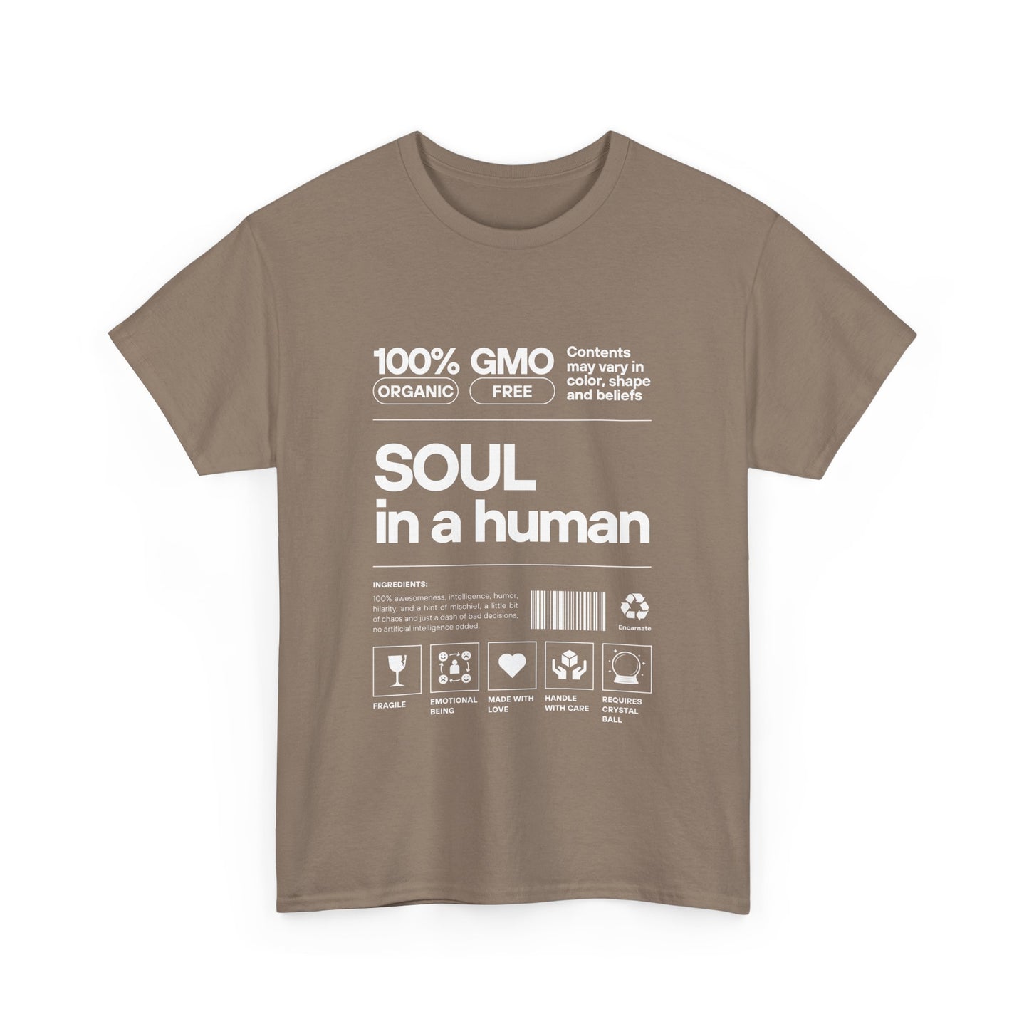 Soul in a Human - Conscious Humor Heavy Cotton Tee