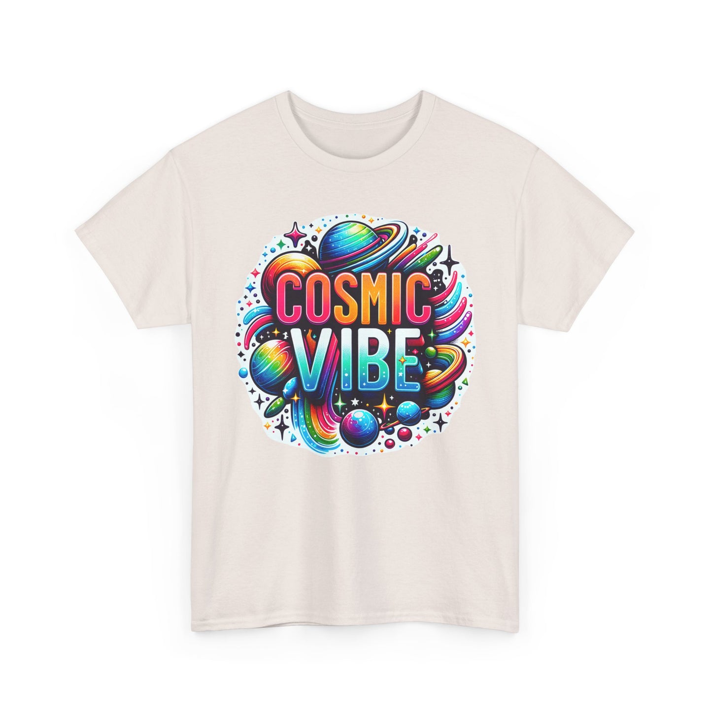 🌌Cosmic Vibes Heavy Cotton Tee - Align with the Rhythm of the Universe