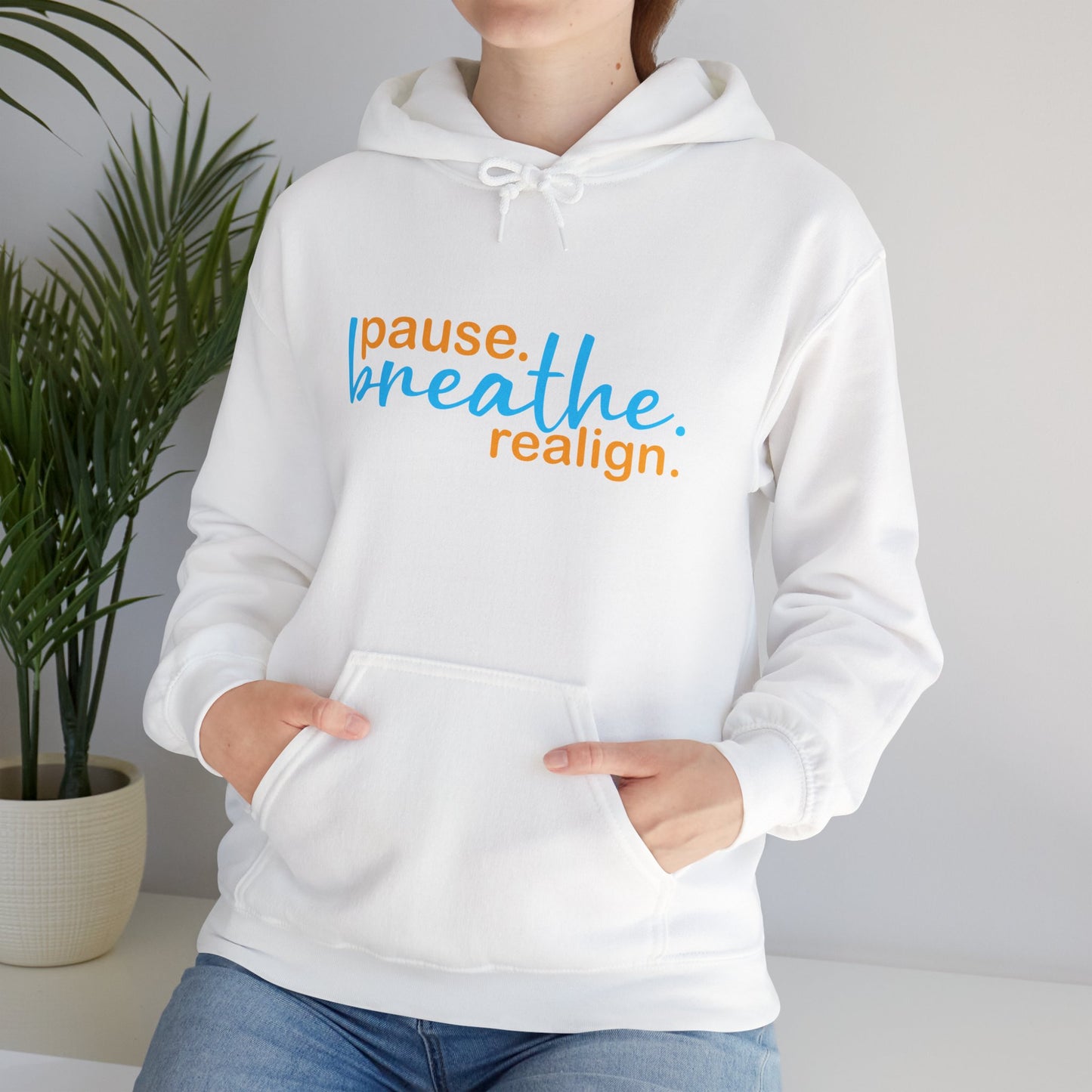 💛Mindful Pause Hooded Sweatshirt - "pause. breathe. realign."