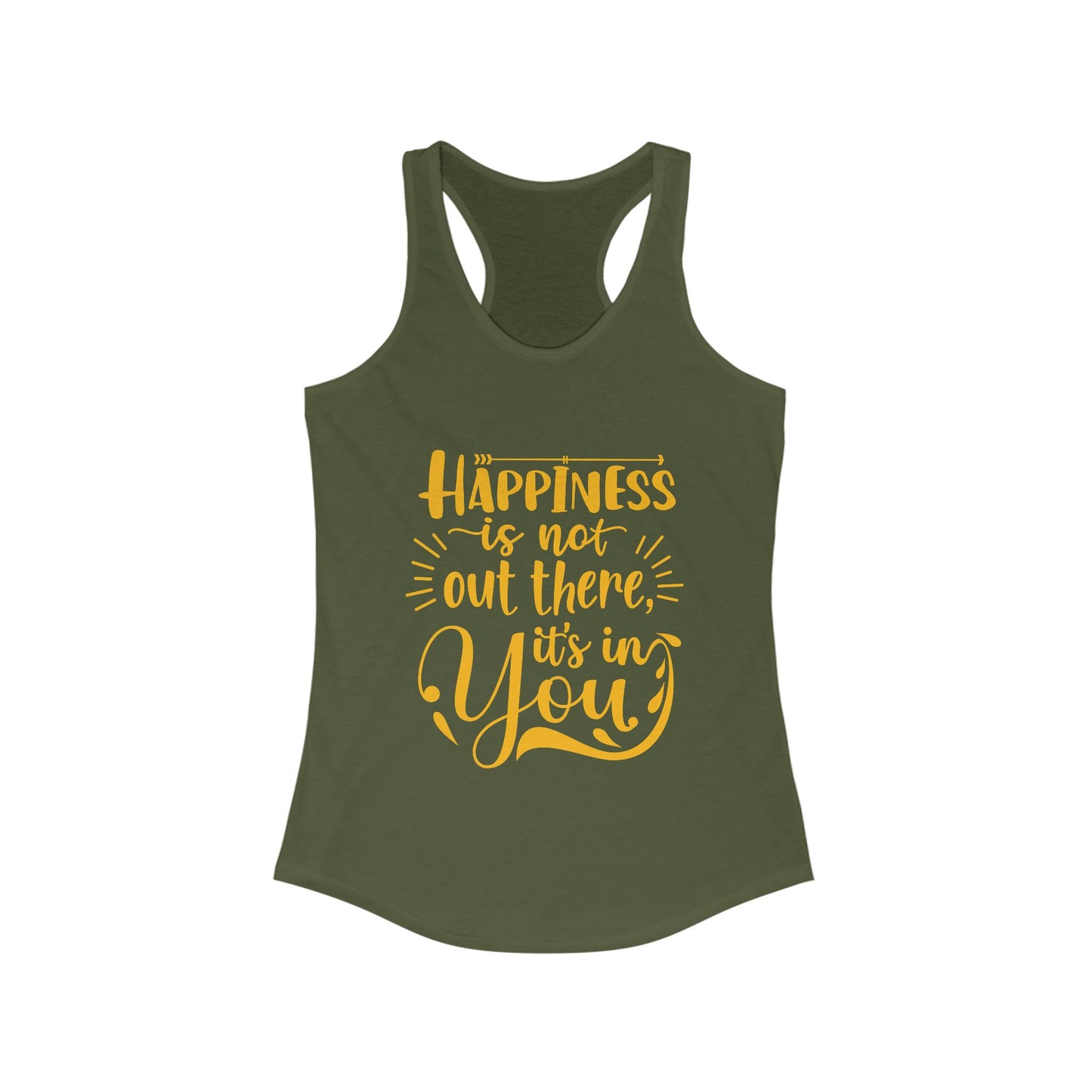 Happiness Within Racerback Tank – Inspirational Quote Women's Top