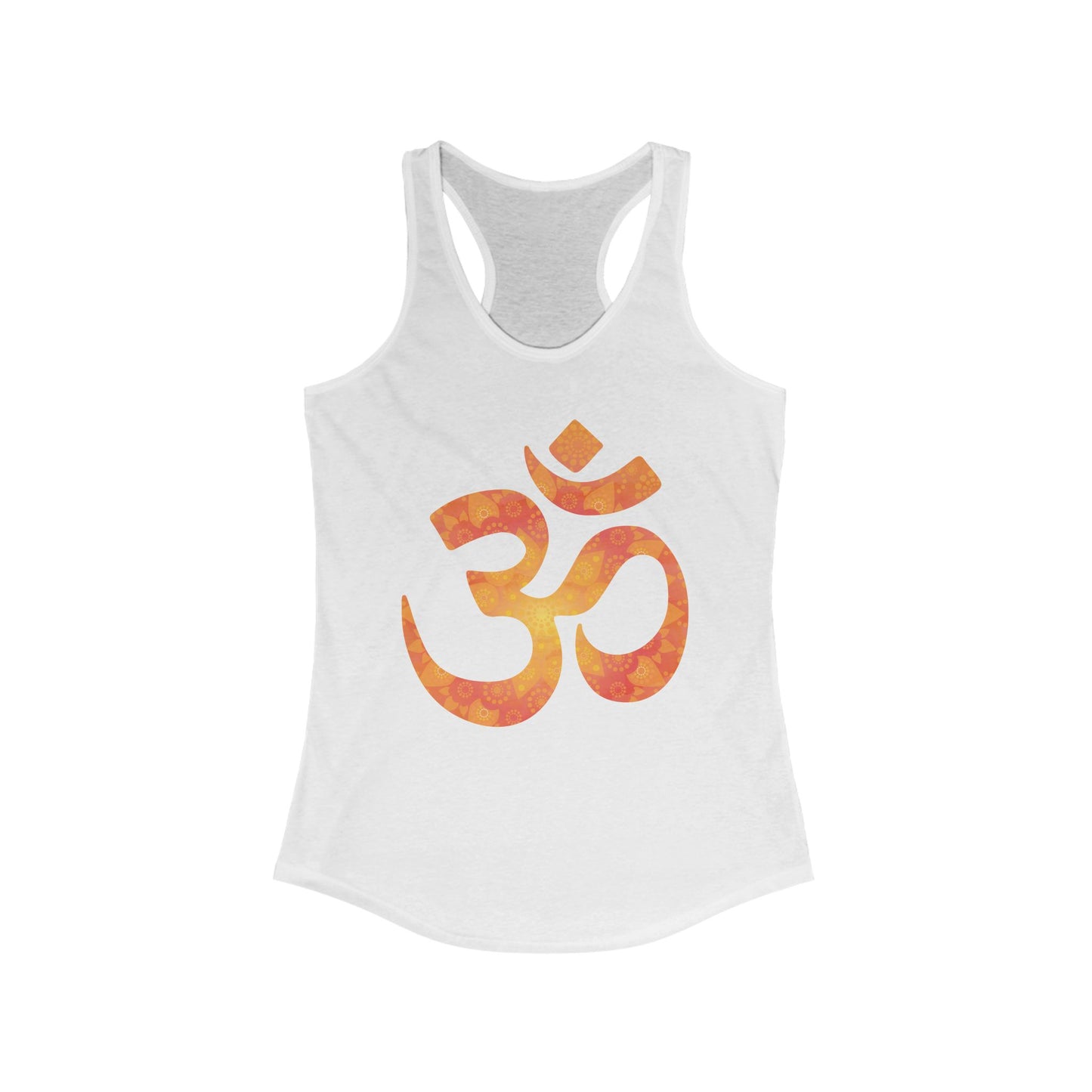 Sacred Vibes Racerback Tank – Orange OM Mandala Energy