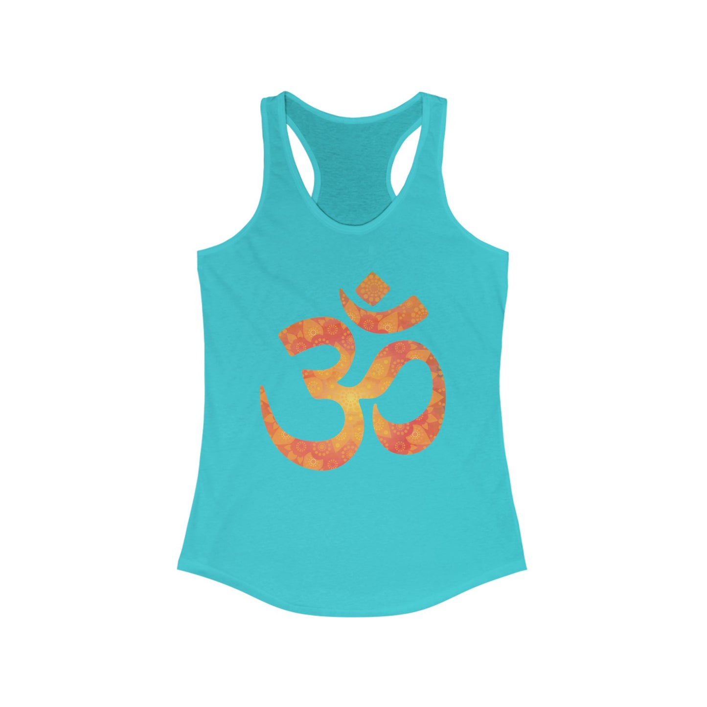 Sacred Vibes Racerback Tank – Orange OM Mandala Energy