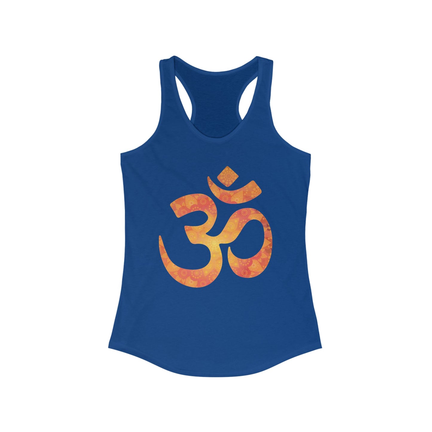 Sacred Vibes Racerback Tank – Orange OM Mandala Energy