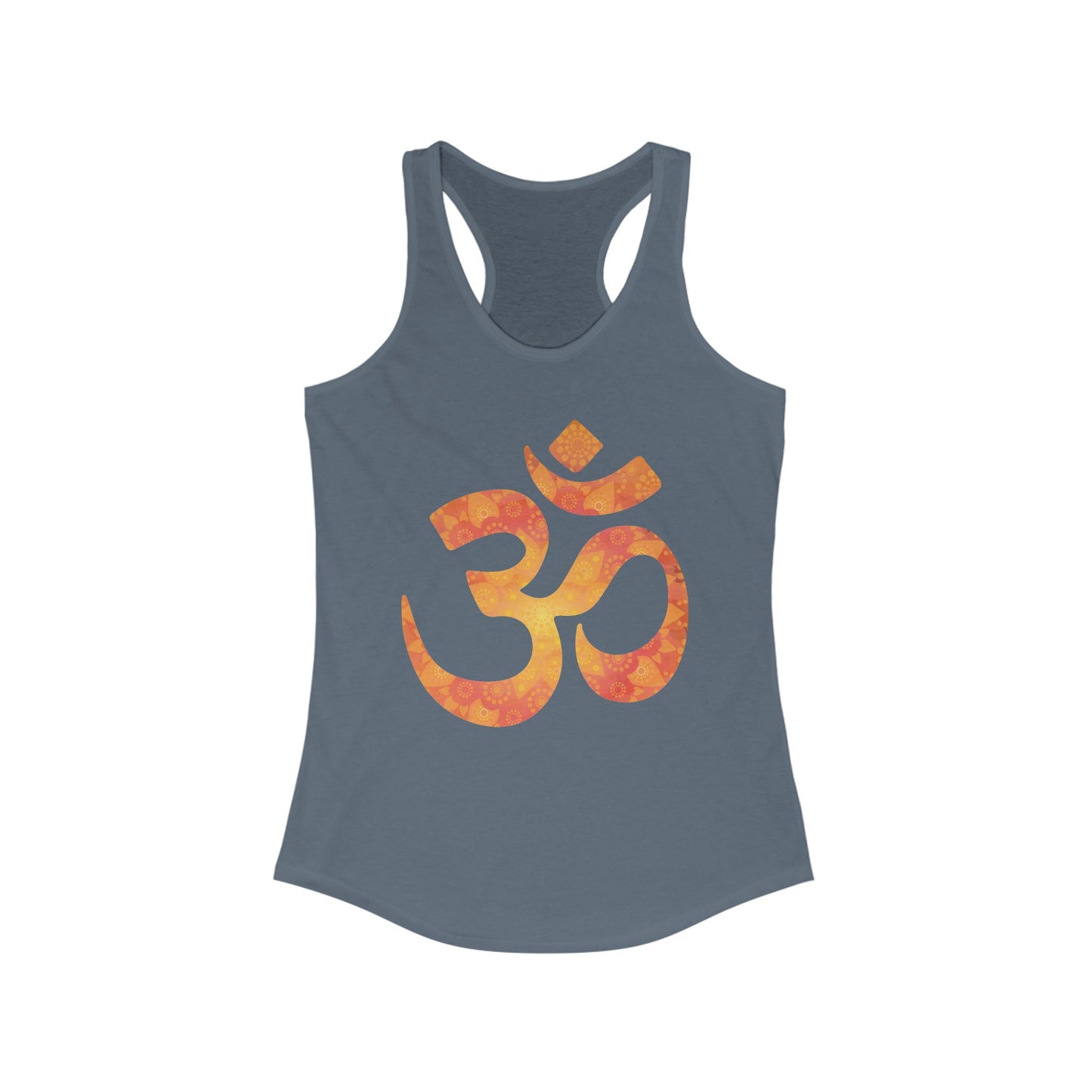 Sacred Vibes Racerback Tank – Orange OM Mandala Energy