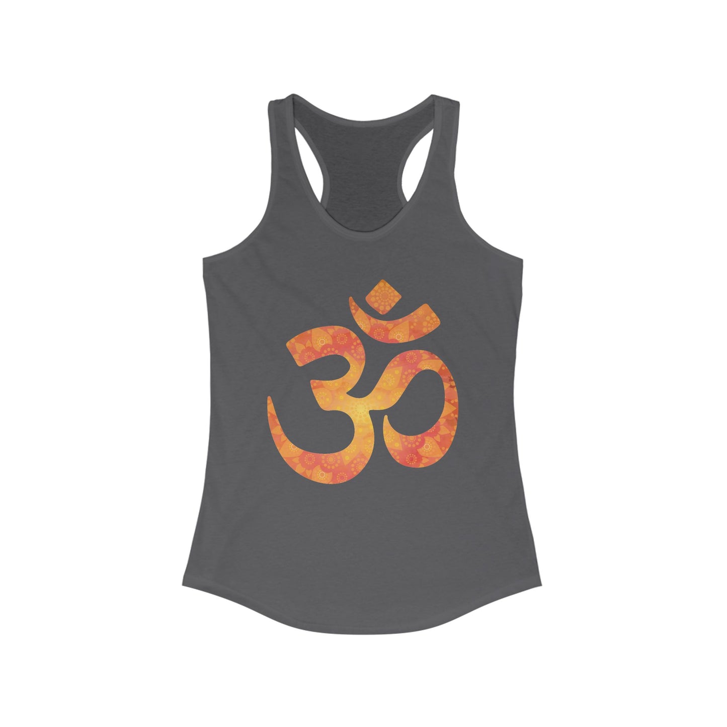 Sacred Vibes Racerback Tank – Orange OM Mandala Energy