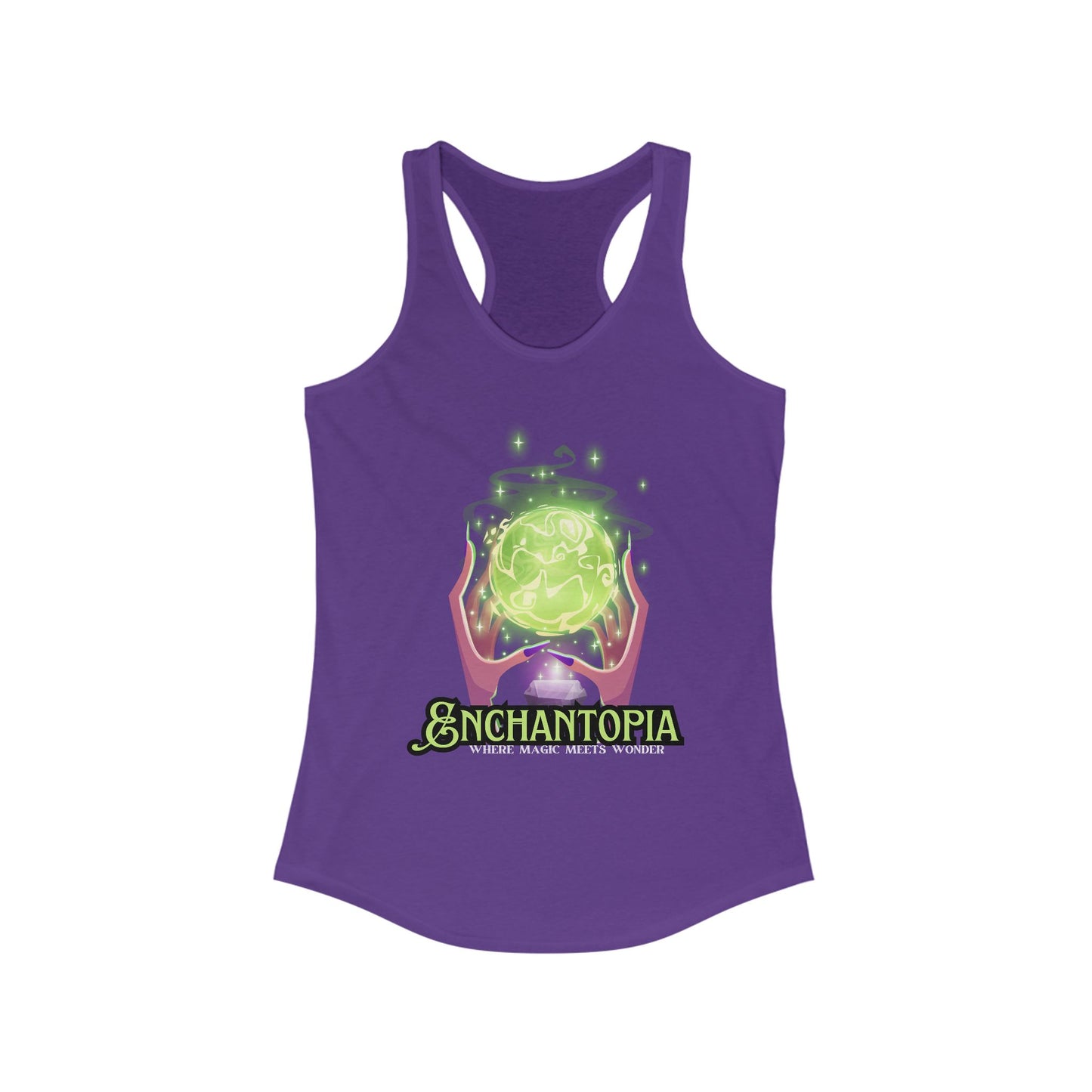 "Enchantopia" - Where Magic Meets Wonder" Racerback Tank | Mystical Crystal Ball Design