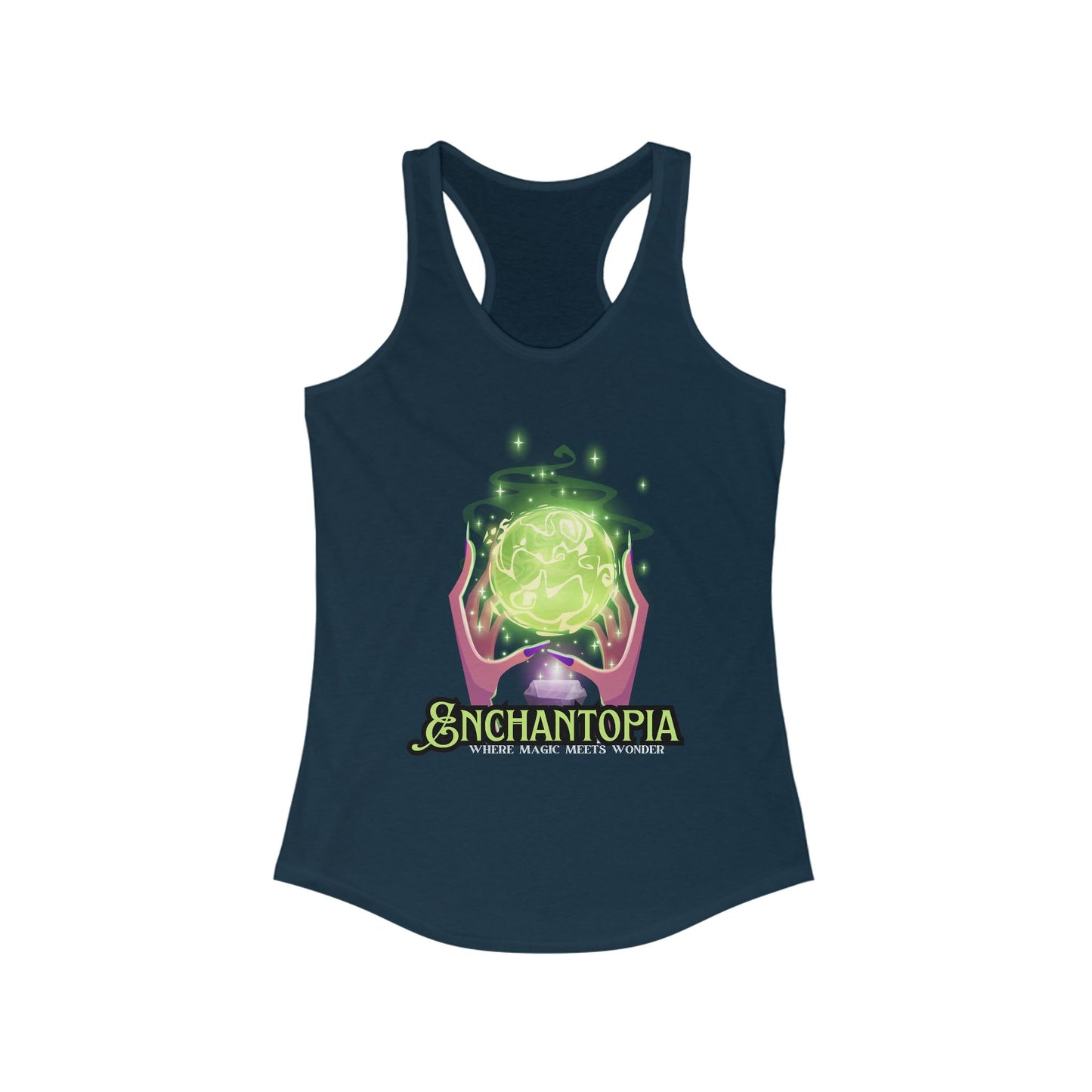 "Enchantopia" - Where Magic Meets Wonder" Racerback Tank | Mystical Crystal Ball Design