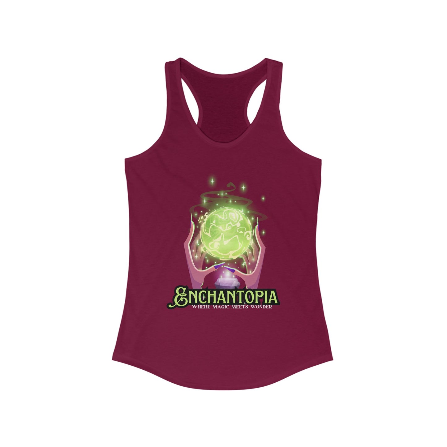 "Enchantopia" - Where Magic Meets Wonder" Racerback Tank | Mystical Crystal Ball Design