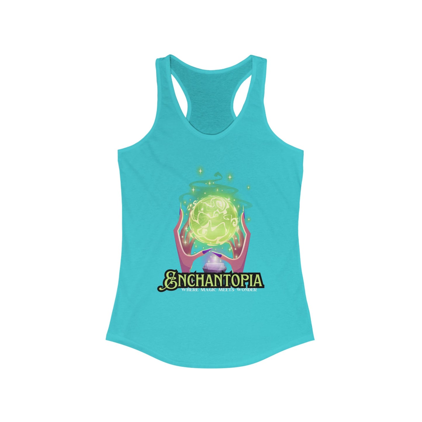 "Enchantopia" - Where Magic Meets Wonder" Racerback Tank | Mystical Crystal Ball Design