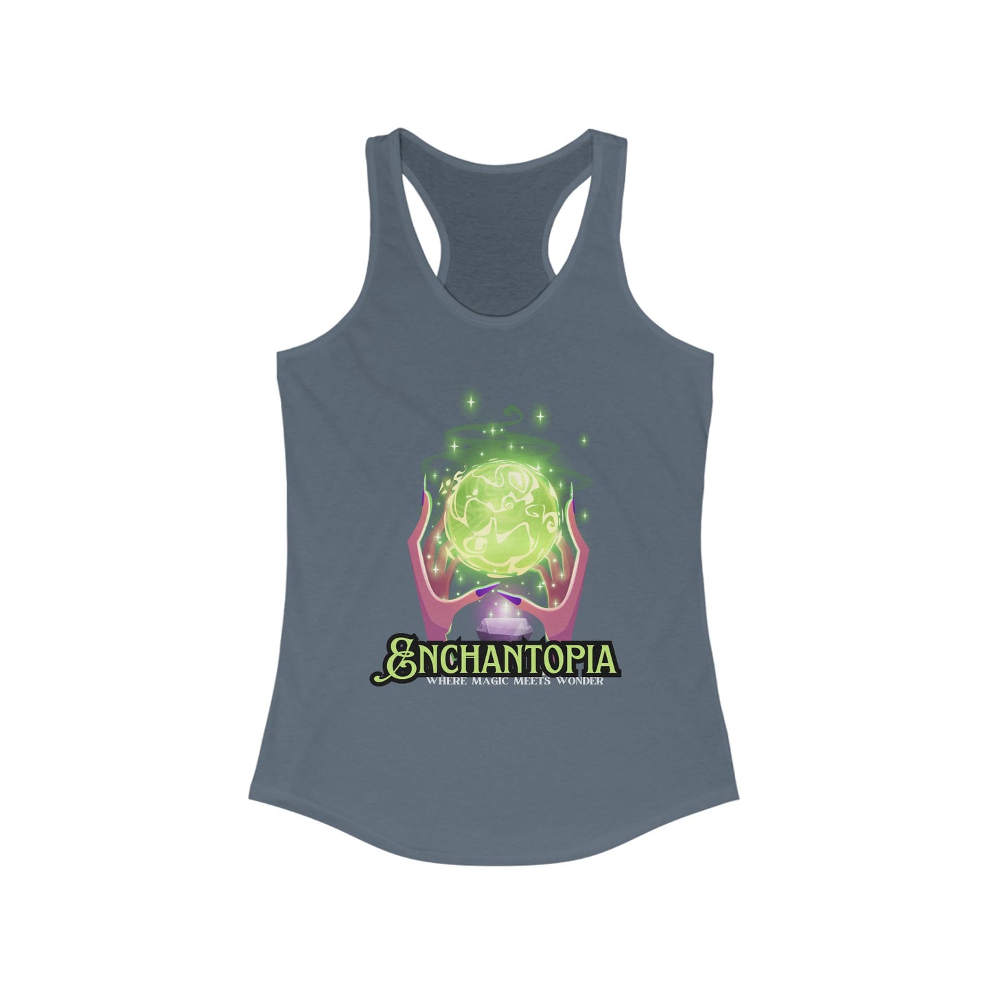 "Enchantopia" - Where Magic Meets Wonder" Racerback Tank | Mystical Crystal Ball Design