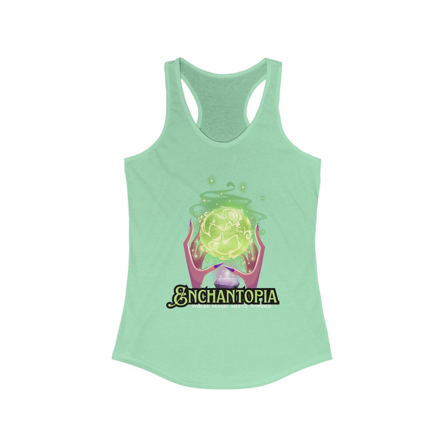 "Enchantopia" - Where Magic Meets Wonder" Racerback Tank | Mystical Crystal Ball Design