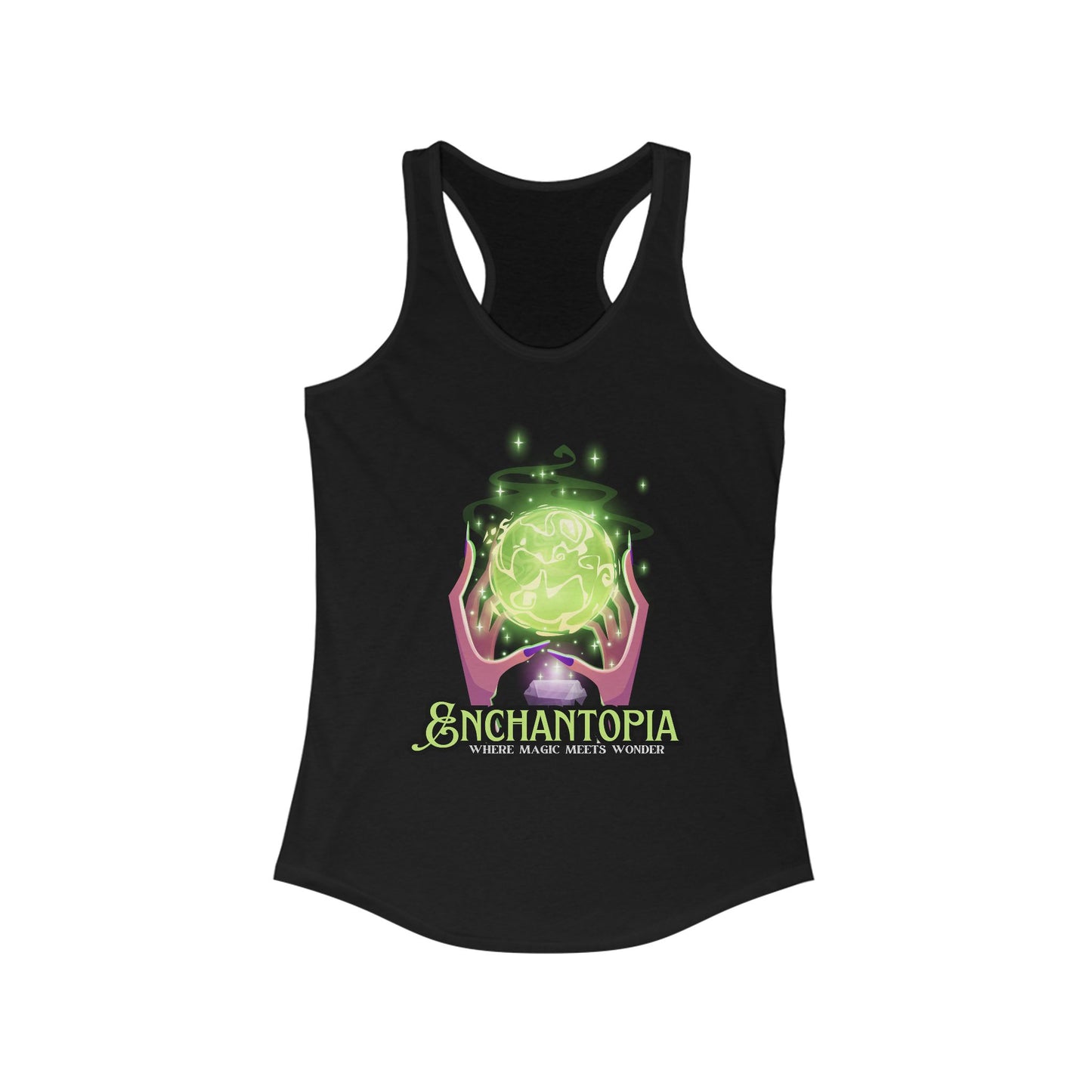 "Enchantopia" - Where Magic Meets Wonder" Racerback Tank | Mystical Crystal Ball Design