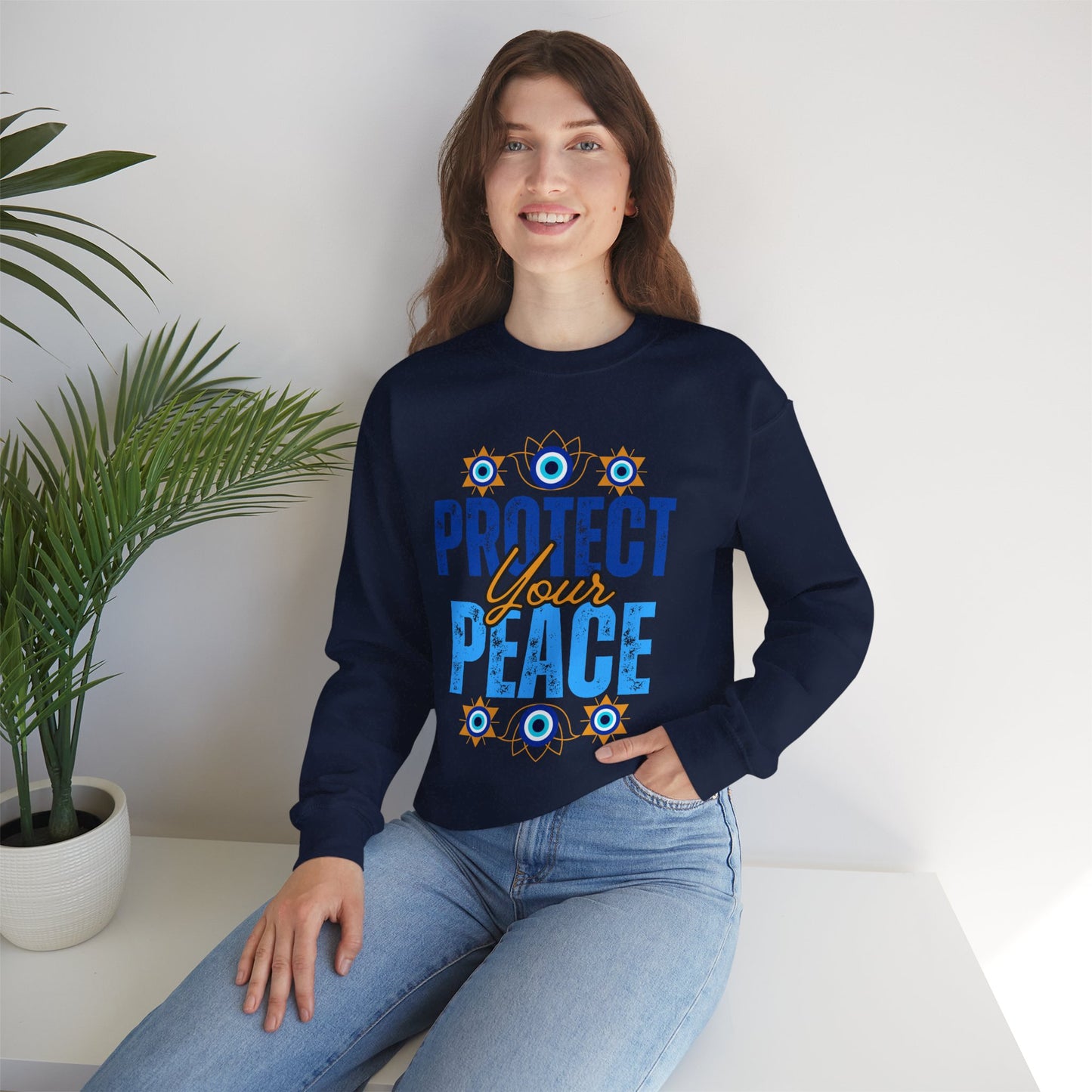 🧿Sacred Guard - Protect Your Peace Crewneck Sweatshirt