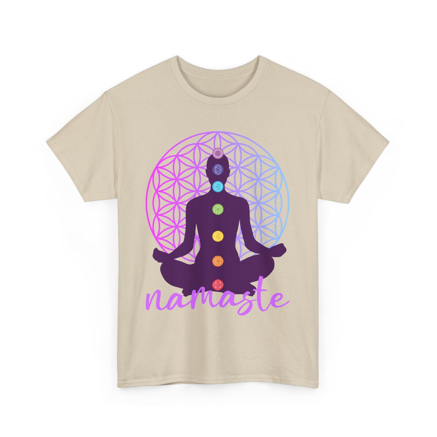 Namaste Within - Chakra Alignment Heavy Cotton Tee - Spiritual Meditation Shirt
