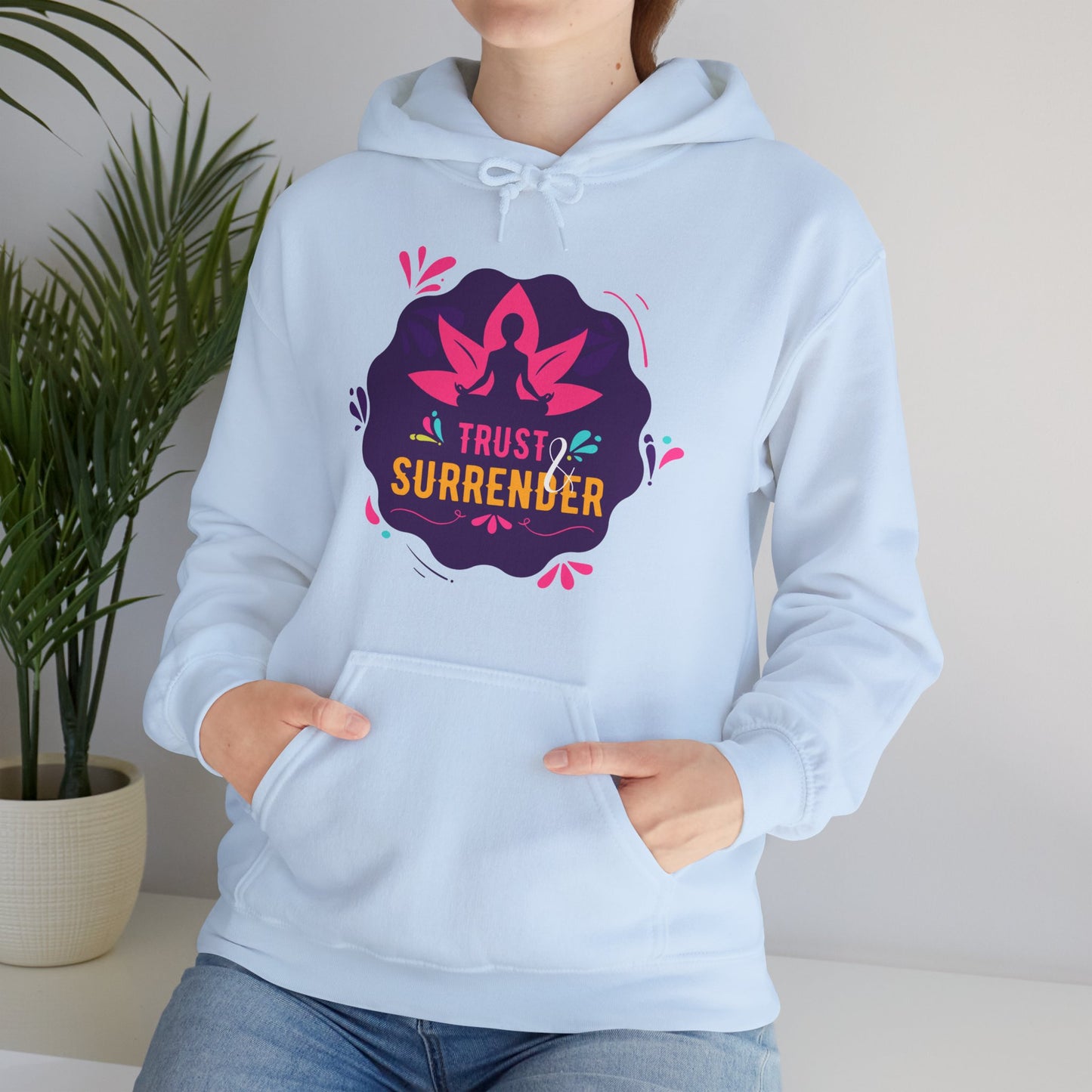 Lotus Flow “Trust & Surrender” Hoodie – Meditative Comfort with Sacred Intention 🌸🧘‍♀️✨