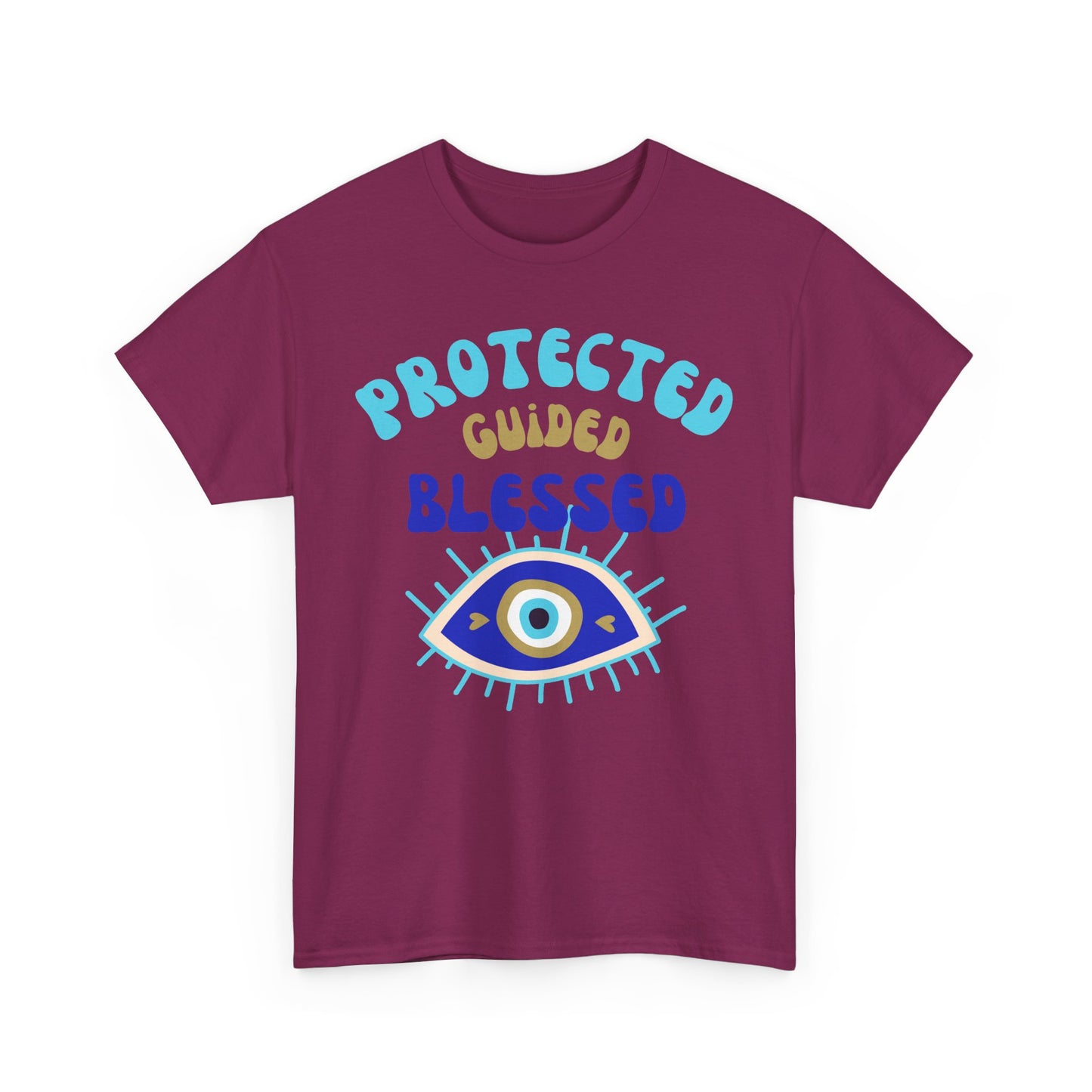 🧿Protected, Guided, Blessed Heavy Cotton Tee - A Statement of Spiritual Empowerment