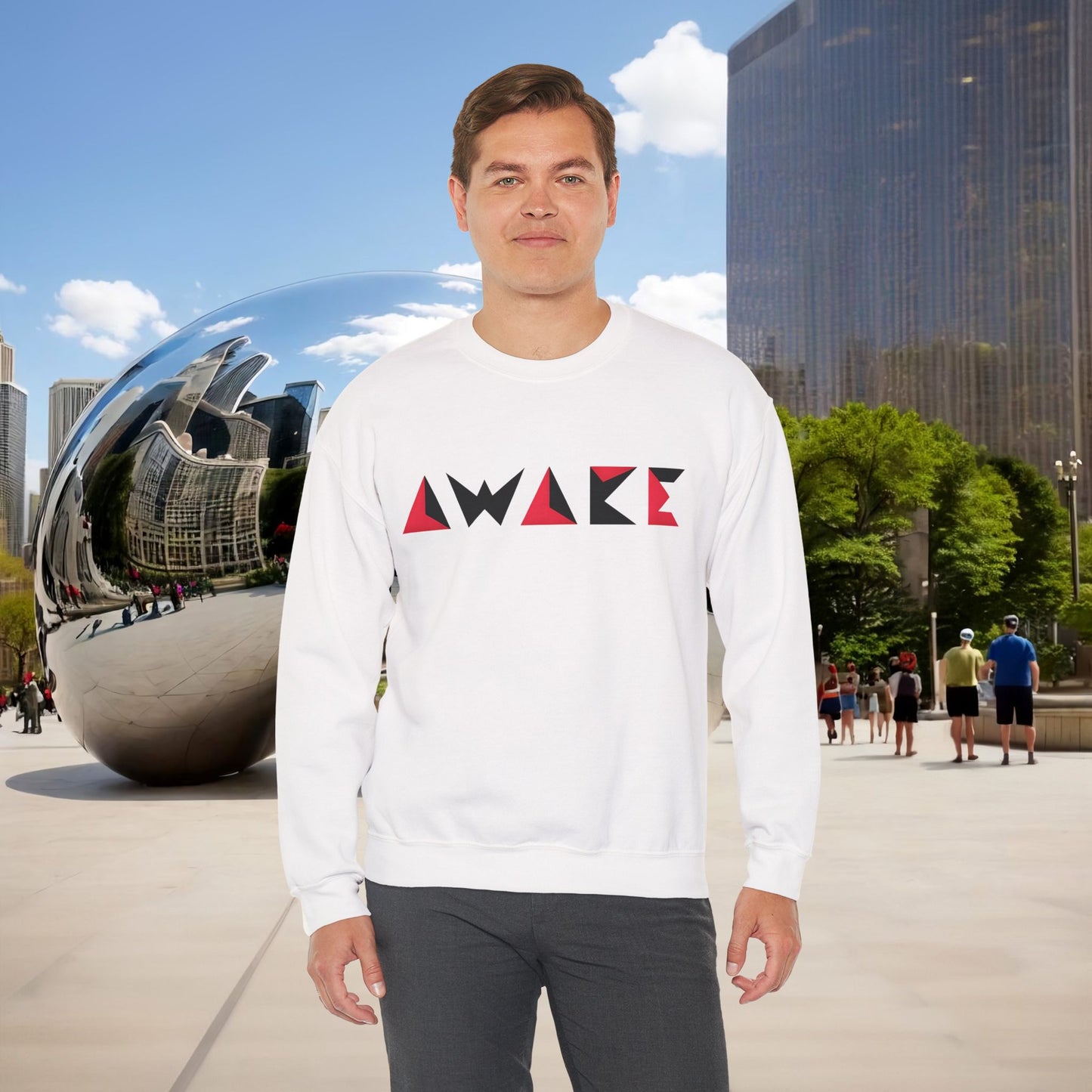 🌙 Menaste Geometric "AWAKE" Sweatshirt