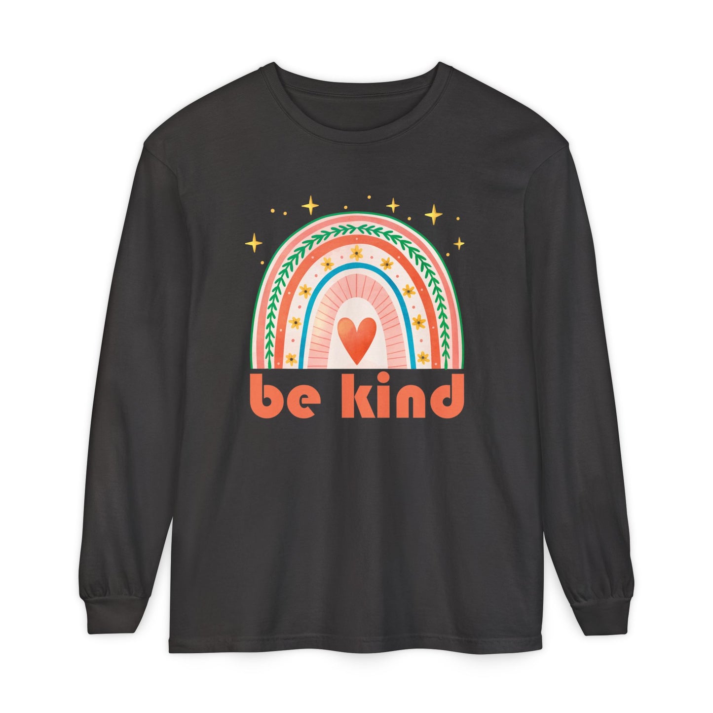 🌈Be Kind - Boho Rainbow Long Sleeve Tee