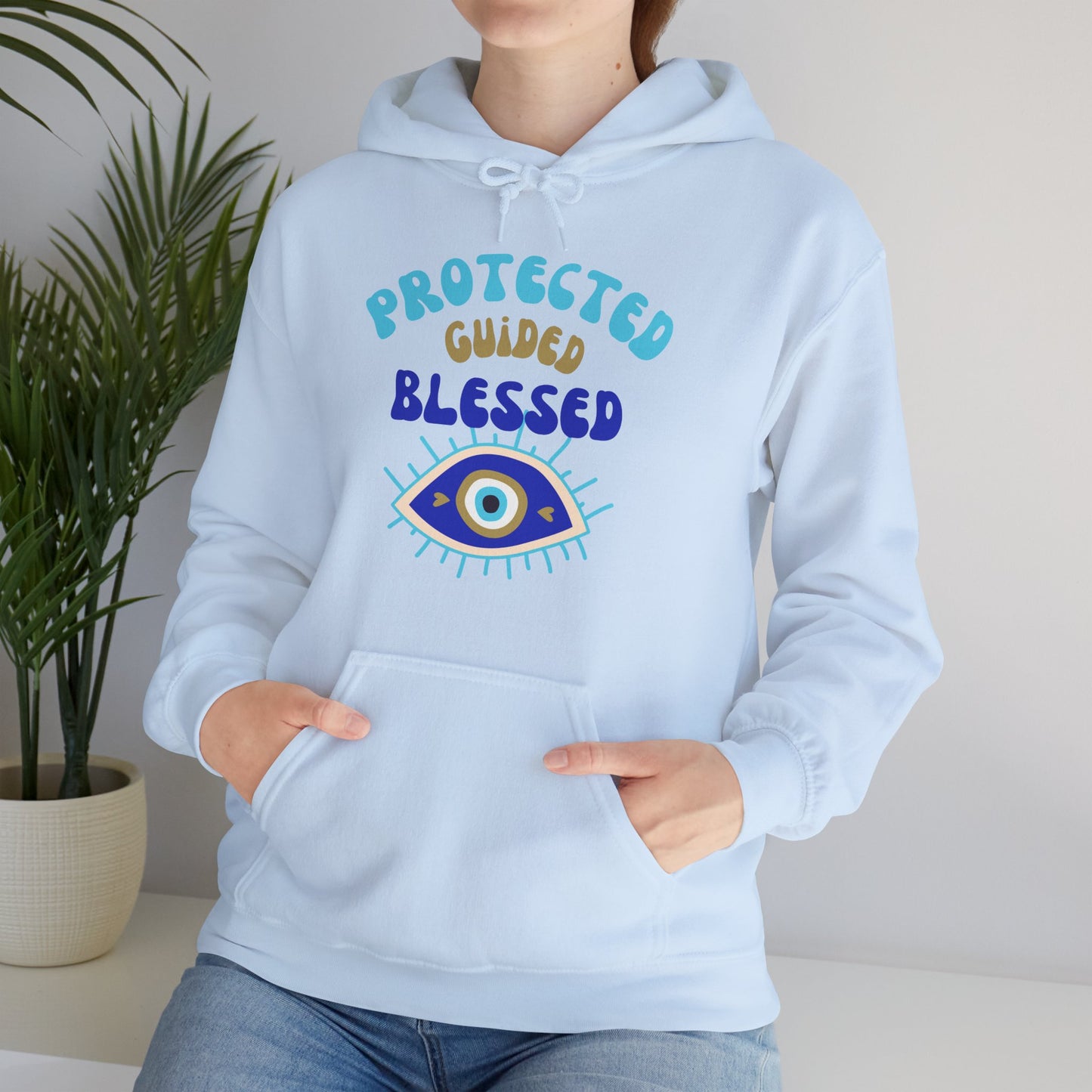 💙✨ Protected, Guided, Blessed Hoodie - Wear Your Shield of Light