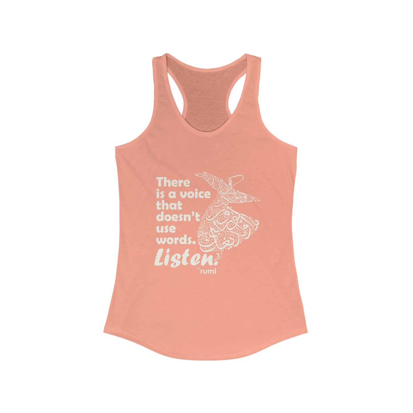 “Listen” Whirling Dervish Racerback Tank - Inspired by Rumi’s Silent Wisdom