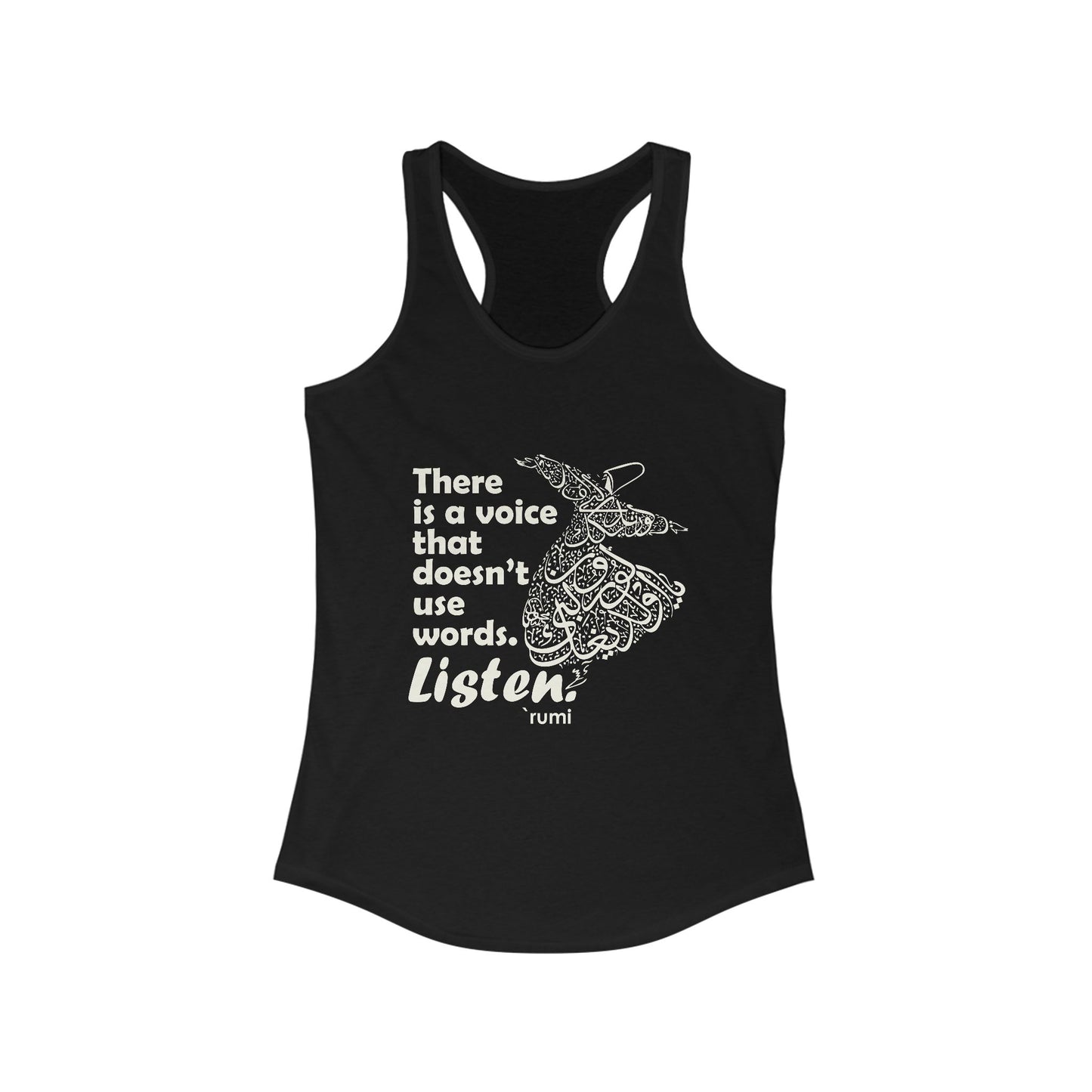 “Listen” Whirling Dervish Racerback Tank - Inspired by Rumi’s Silent Wisdom