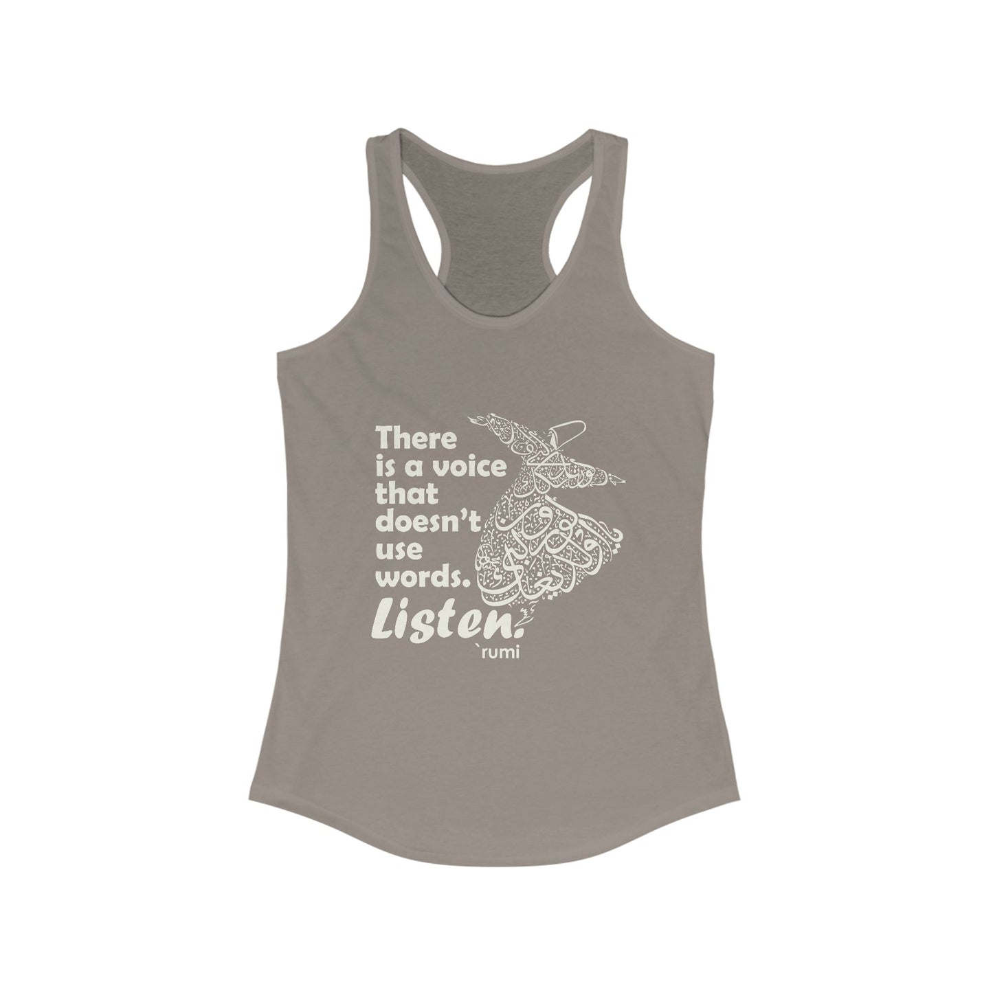 “Listen” Whirling Dervish Racerback Tank - Inspired by Rumi’s Silent Wisdom