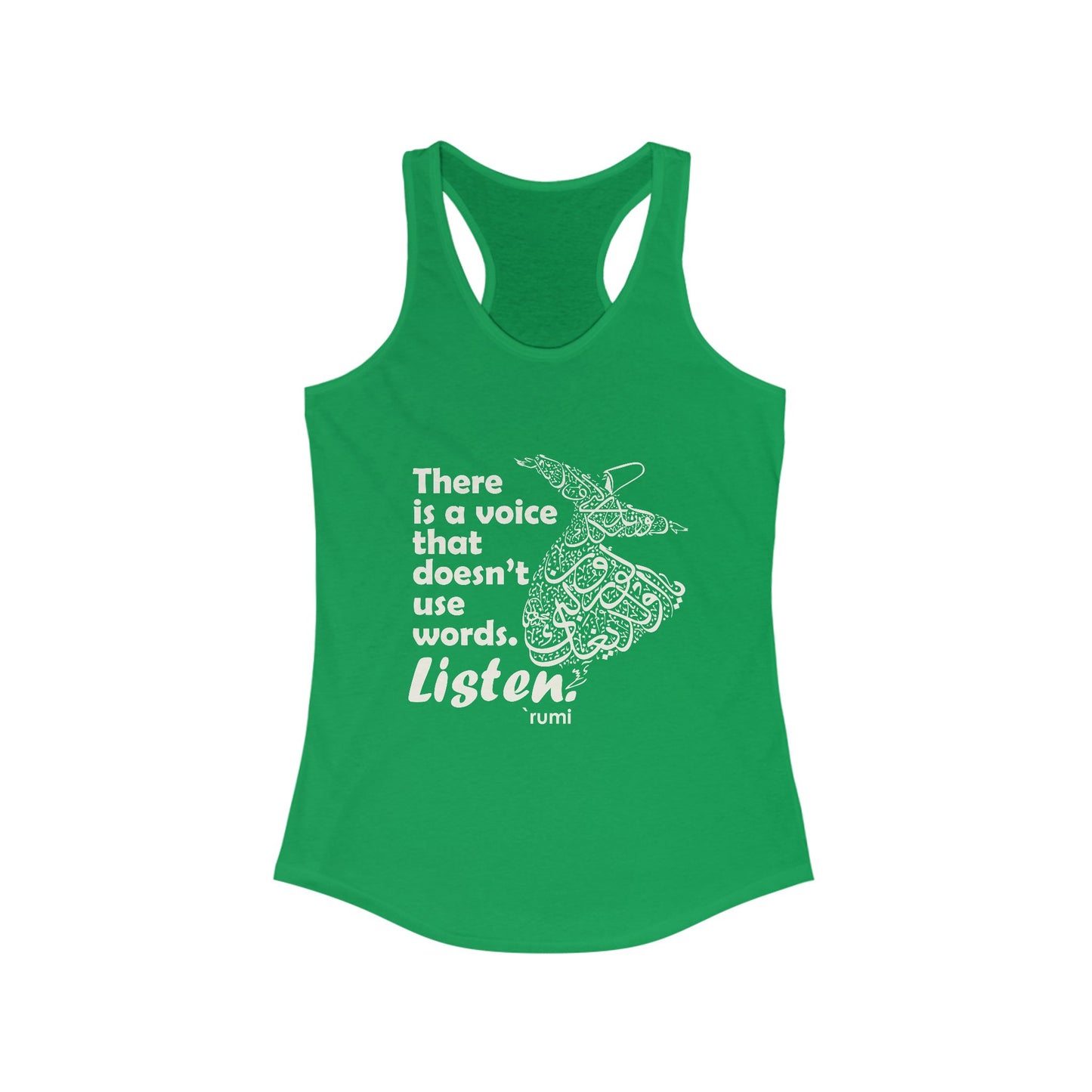 “Listen” Whirling Dervish Racerback Tank - Inspired by Rumi’s Silent Wisdom