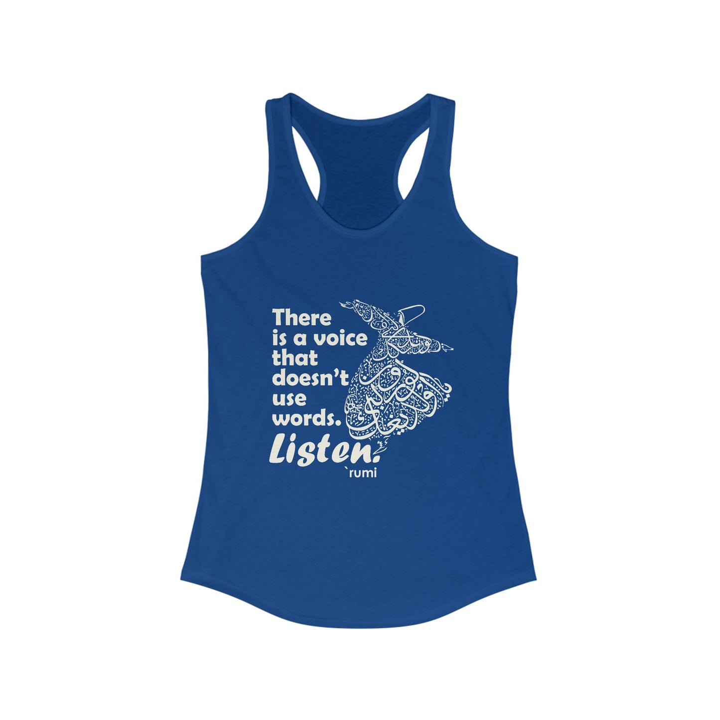 “Listen” Whirling Dervish Racerback Tank - Inspired by Rumi’s Silent Wisdom