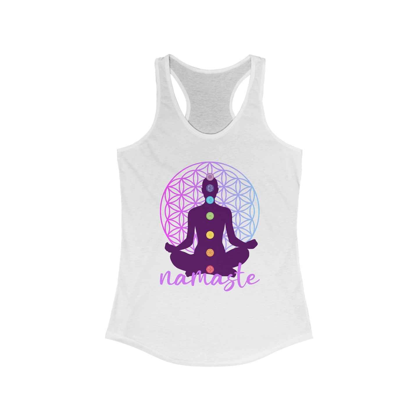 Sacred Alignment - Chakra, Flower of Life & Namaste Women's Racerback Tank Top
