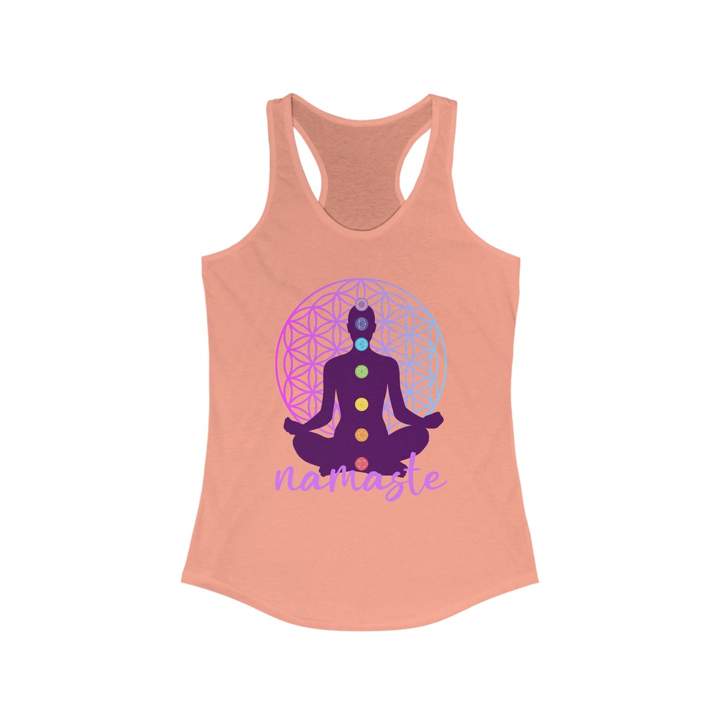 Sacred Alignment - Chakra, Flower of Life & Namaste Women's Racerback Tank Top