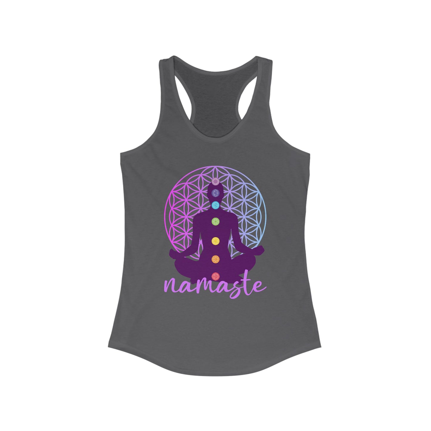 Sacred Alignment - Chakra, Flower of Life & Namaste Women's Racerback Tank Top