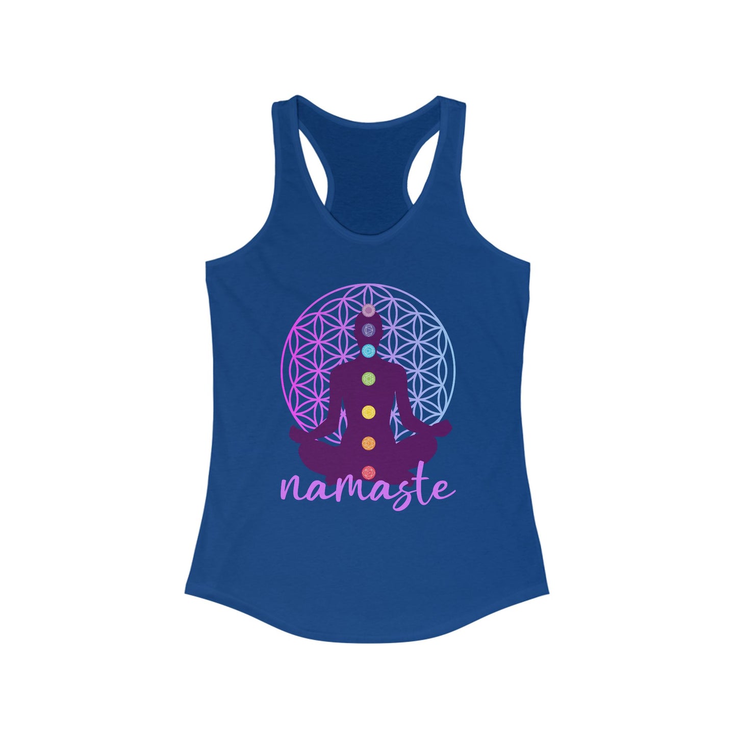 Sacred Alignment - Chakra, Flower of Life & Namaste Women's Racerback Tank Top