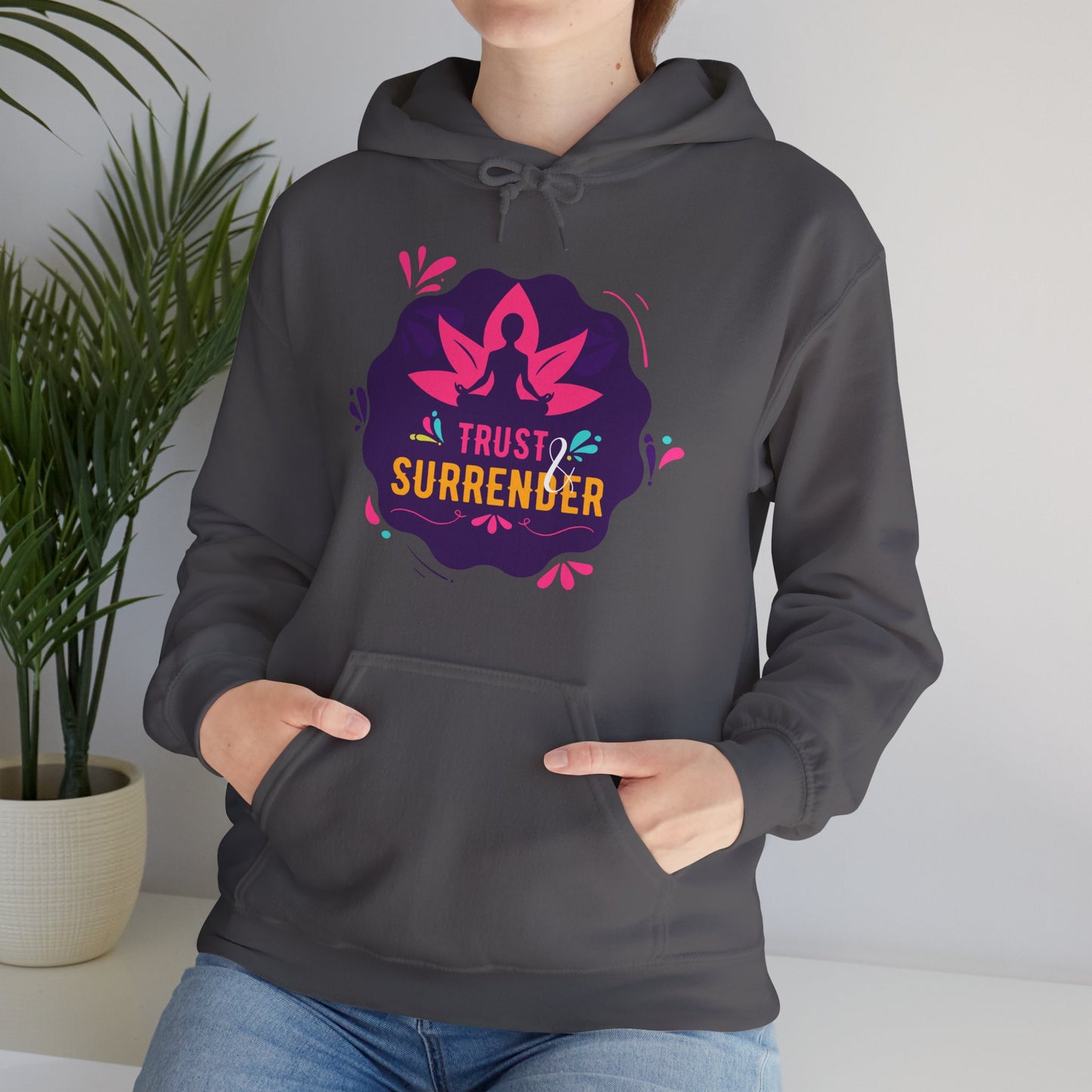 Lotus Flow “Trust & Surrender” Hoodie – Meditative Comfort with Sacred Intention 🌸🧘‍♀️✨