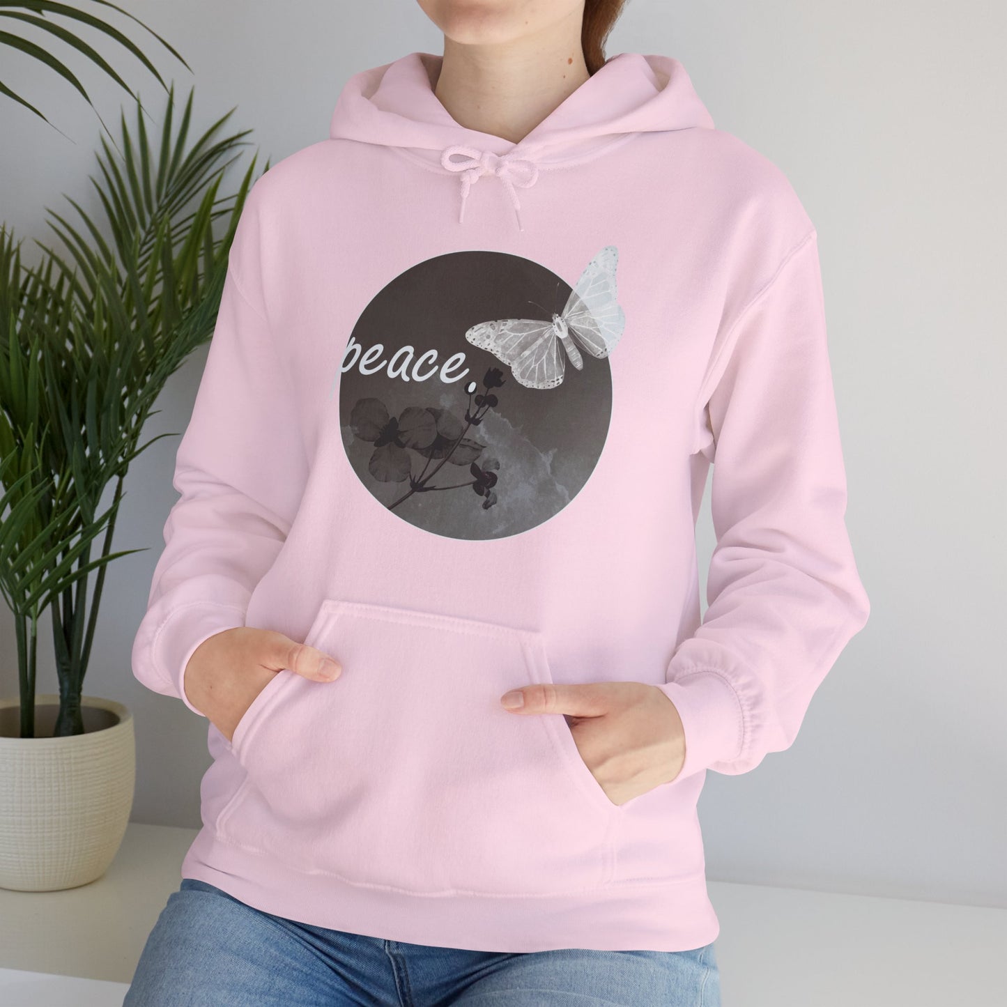 Peace Under the Moon Hoodie 🌙🦋🌸