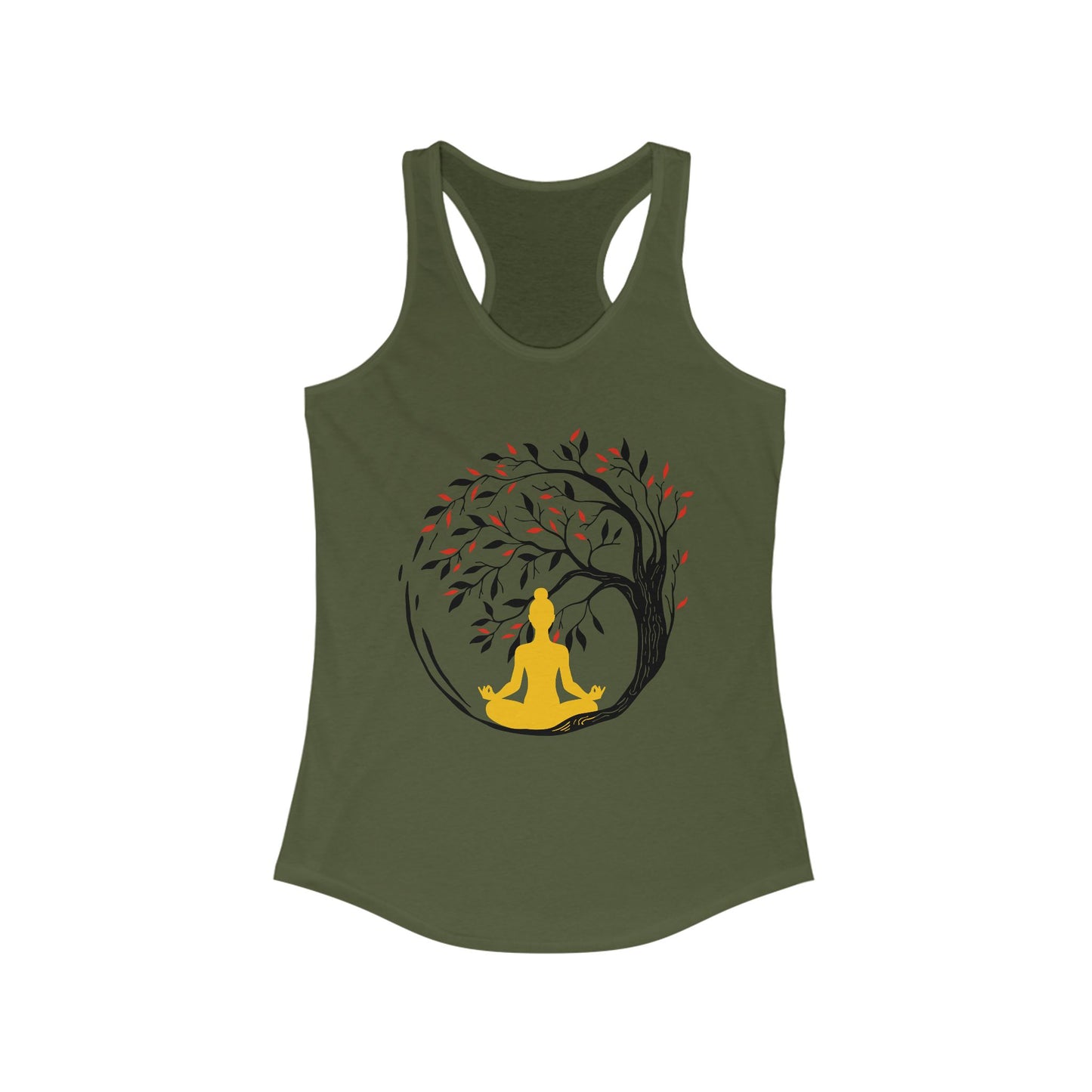 Buddha Tree of Energy Racerback Tank – Center Your Strength, Radiate Peace