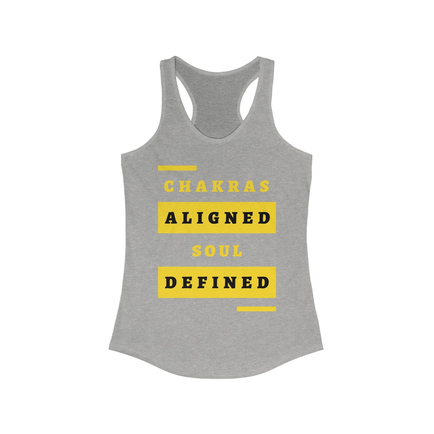 “Chakras Aligned Soul Defined” Affirmation Racerback Tank - Empowered & Stylish Activewear for Women