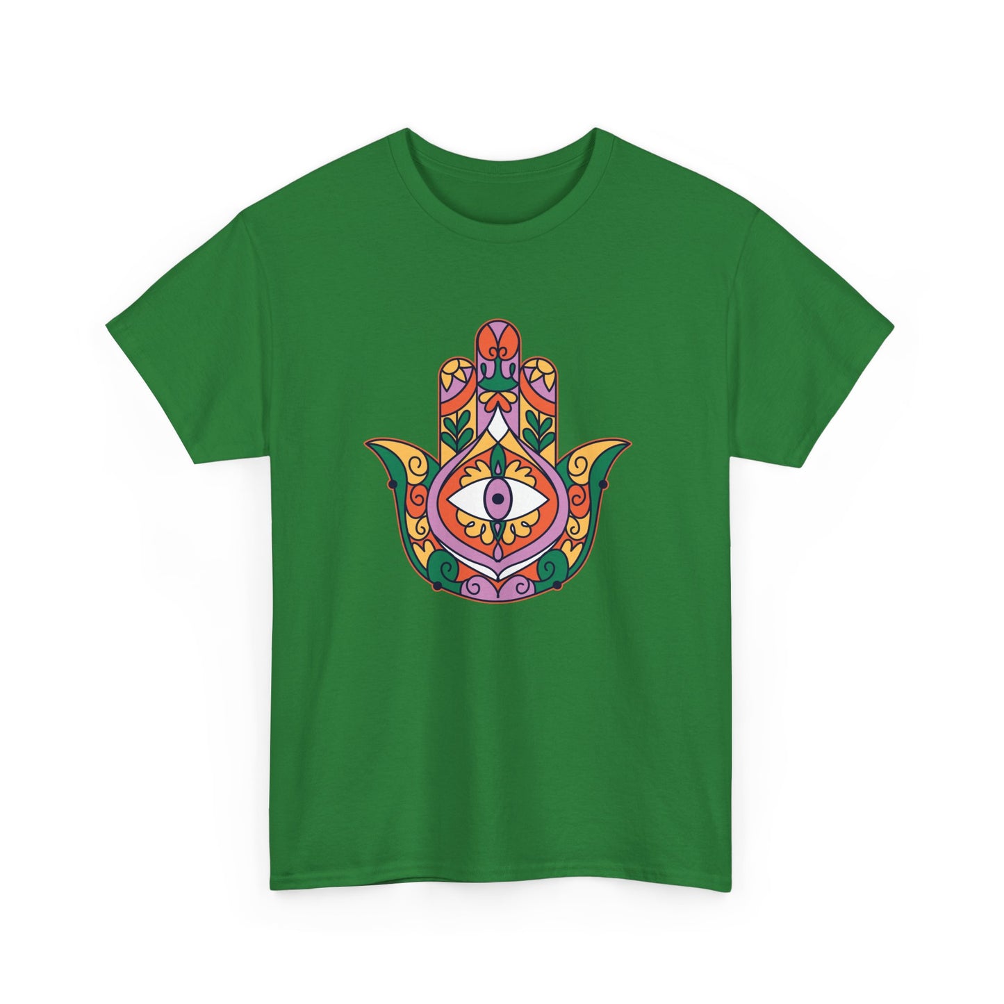Guardian Spirit Heavy Cotton Tee - Hamsa Hand with Eye