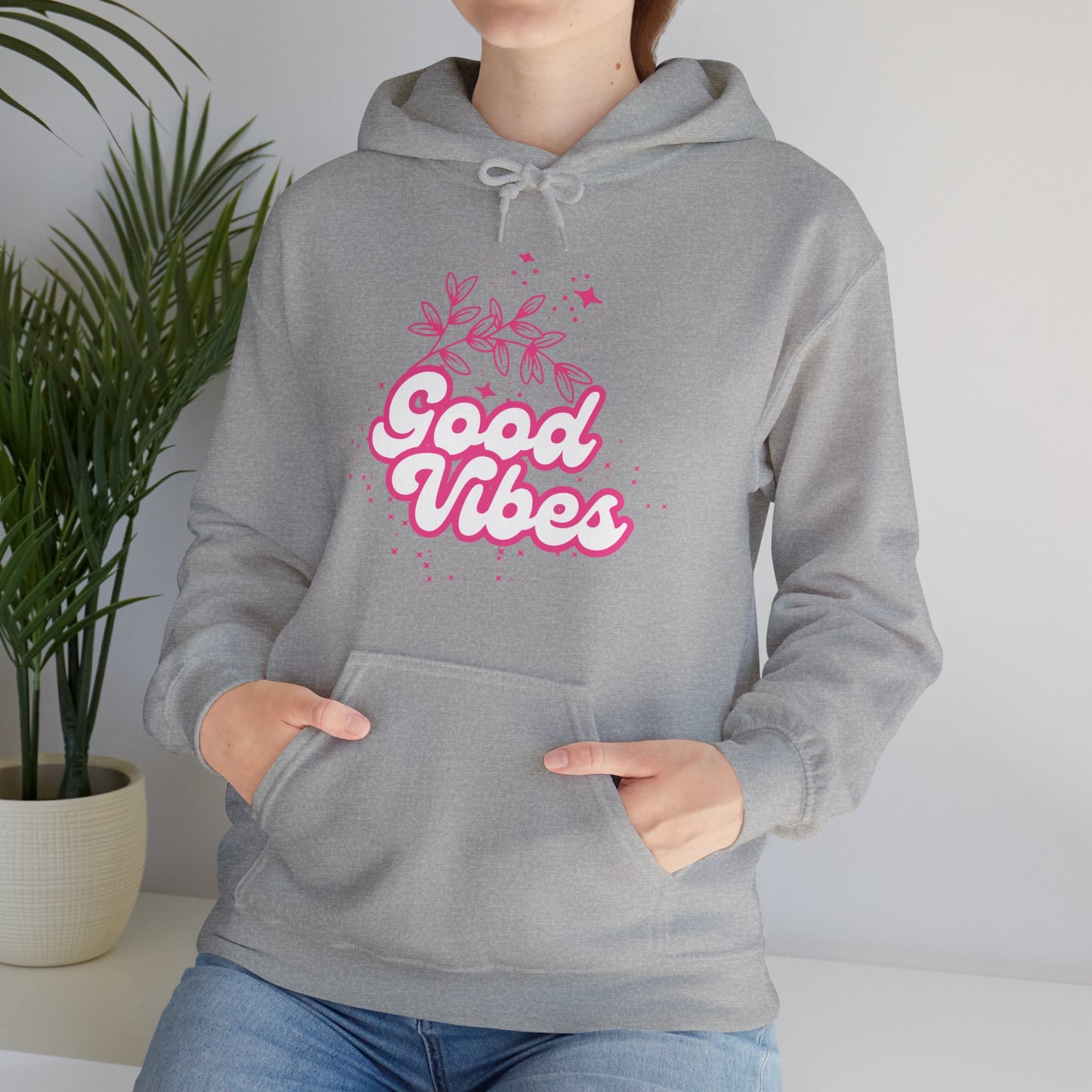 🌸Good Vibe Hoodie – Bloom in Positivity & Cosmic Light✨🌼