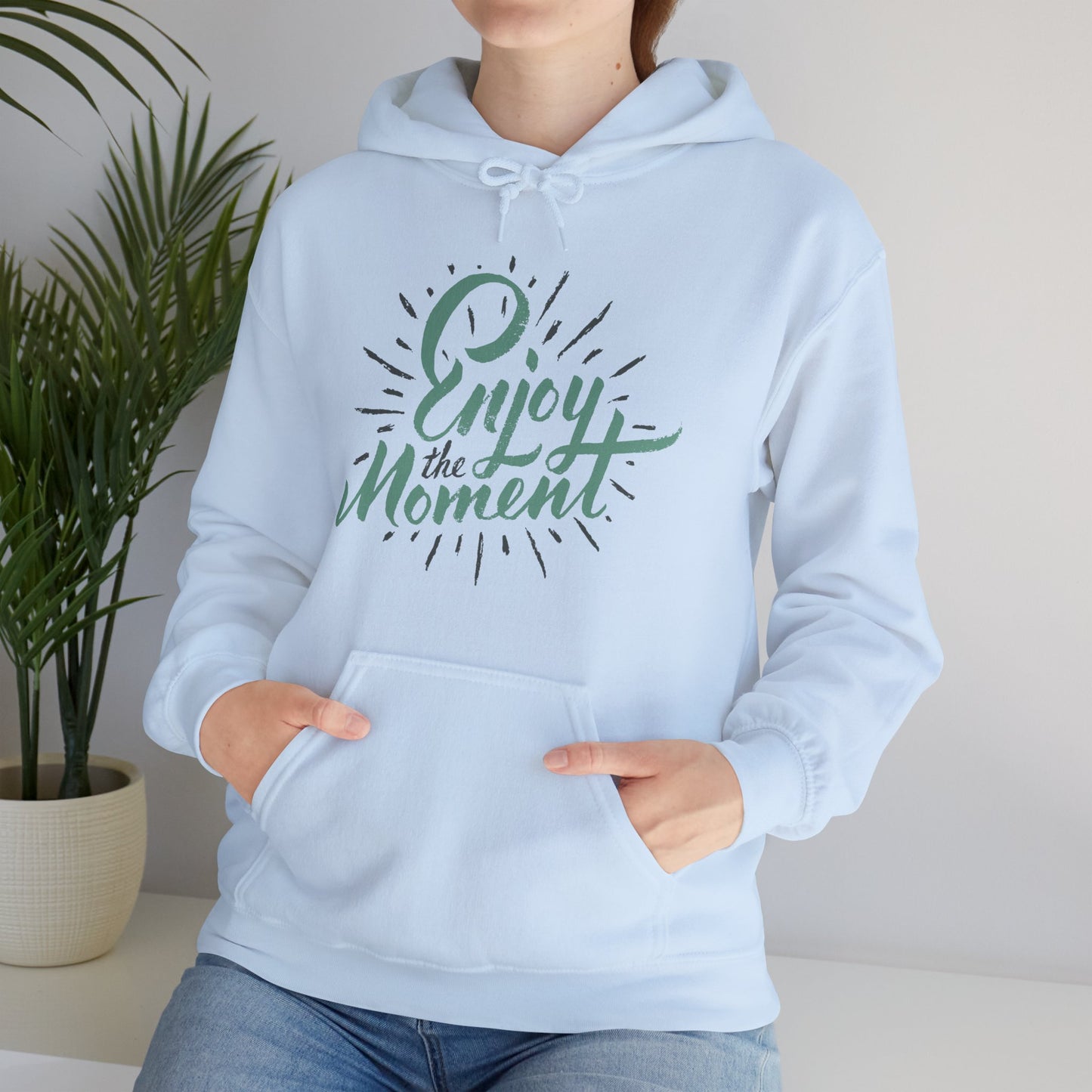 ✨Enjoy the Moment Hoodie – Mindful Living, Spiritual Comfort🌿🕊️✨