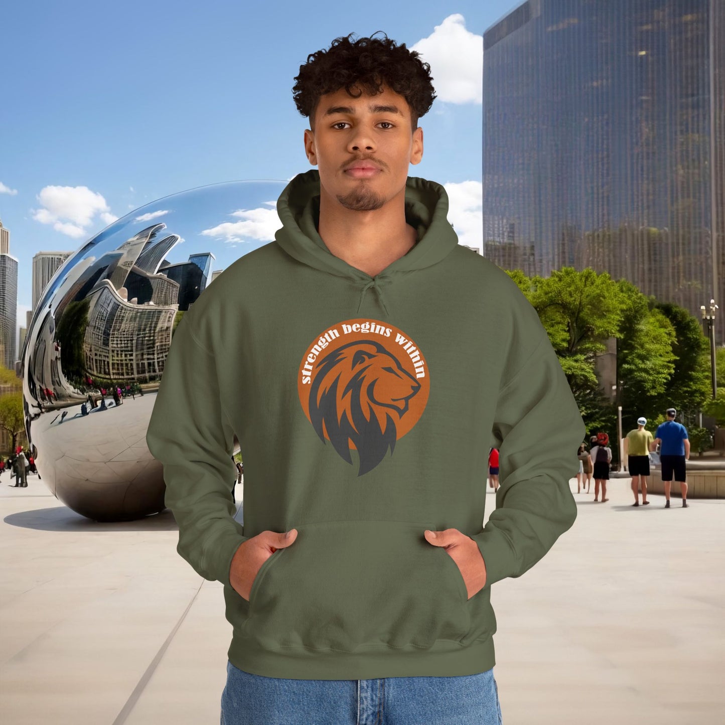 🔥🦁 “Strength Begins Within” — Menaste Lion Sigil Hoodie