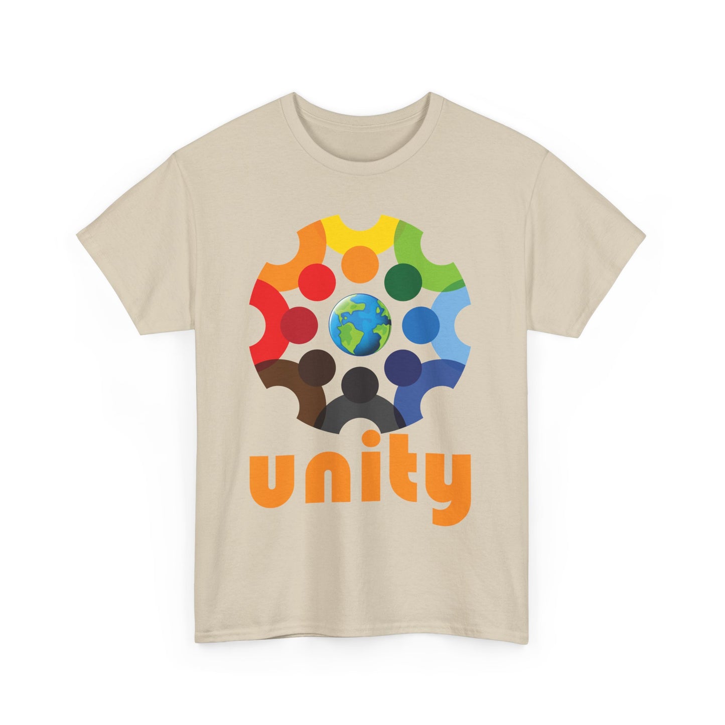 🌍We Are One Heavy Cotton Tee - Wrapped in Unity, Rooted in Love
