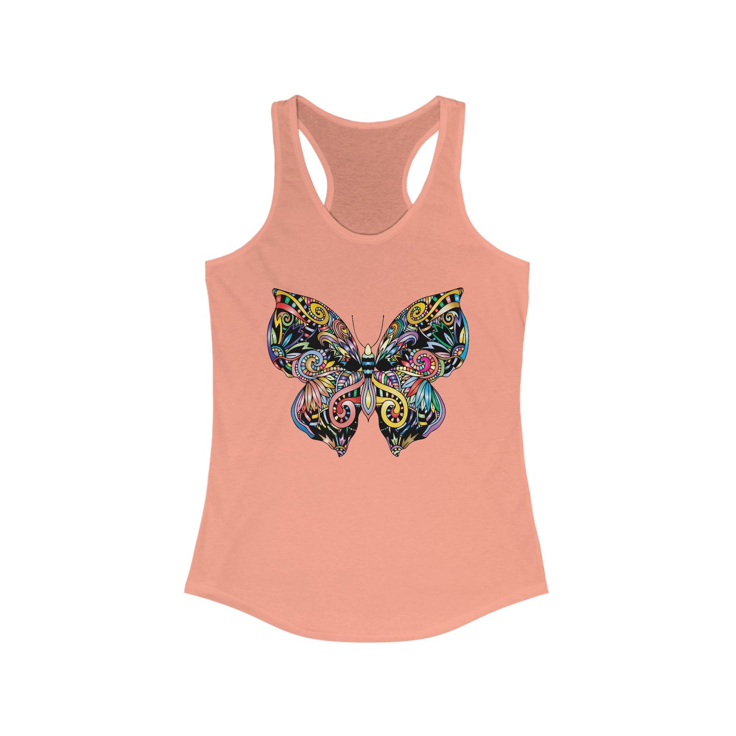 Free Spirit Racerback Tank – Vibrant Floral Butterfly Design
