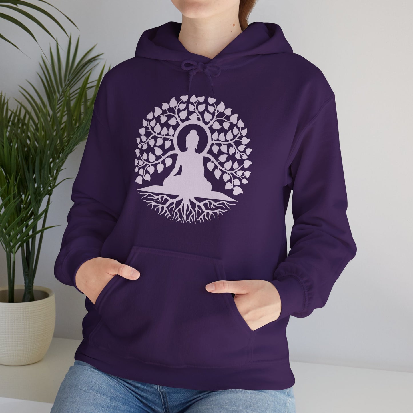 🌱Stillness Hoodie – Buddha Roots & Inner Peace🧘‍♂️🌳✨