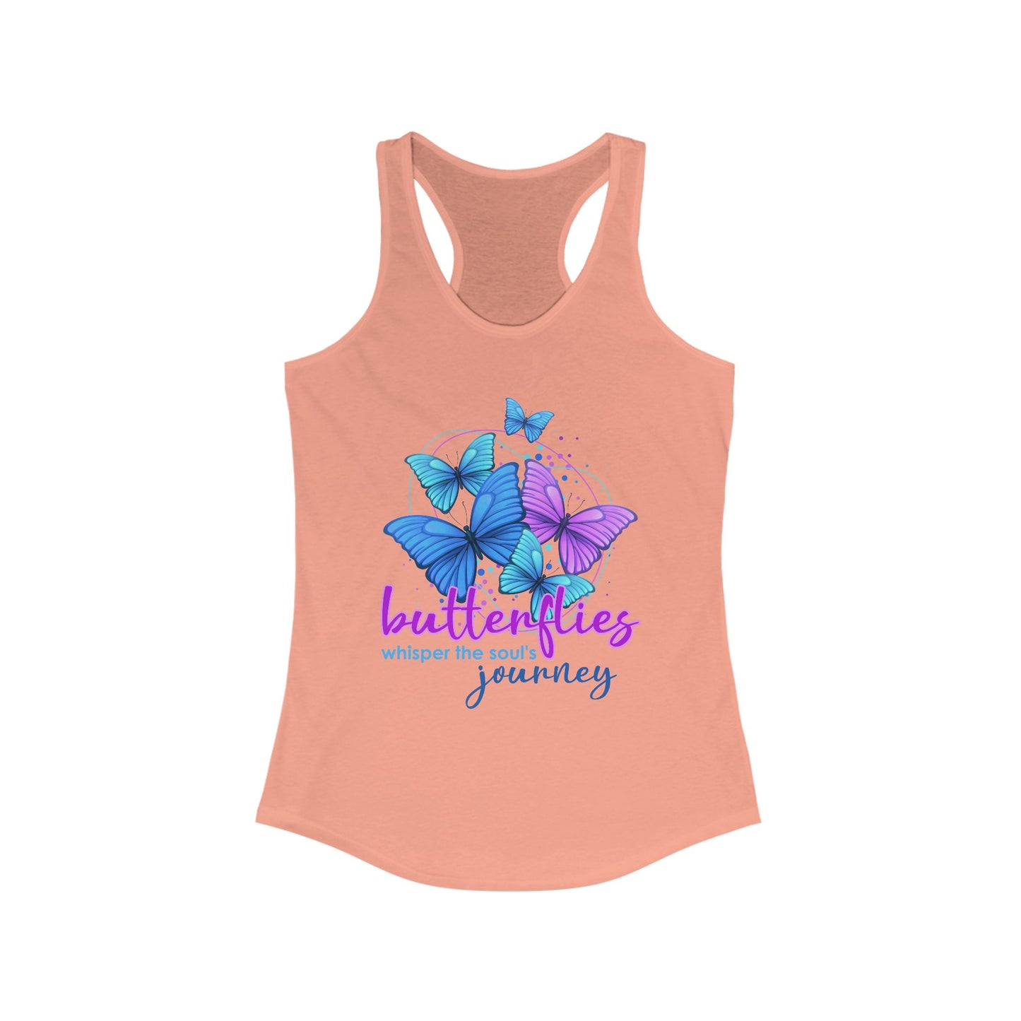 "Butterflies Whisper the Soul's Journey" Racerback Tank – Ethereal & Uplifting Women’s Top