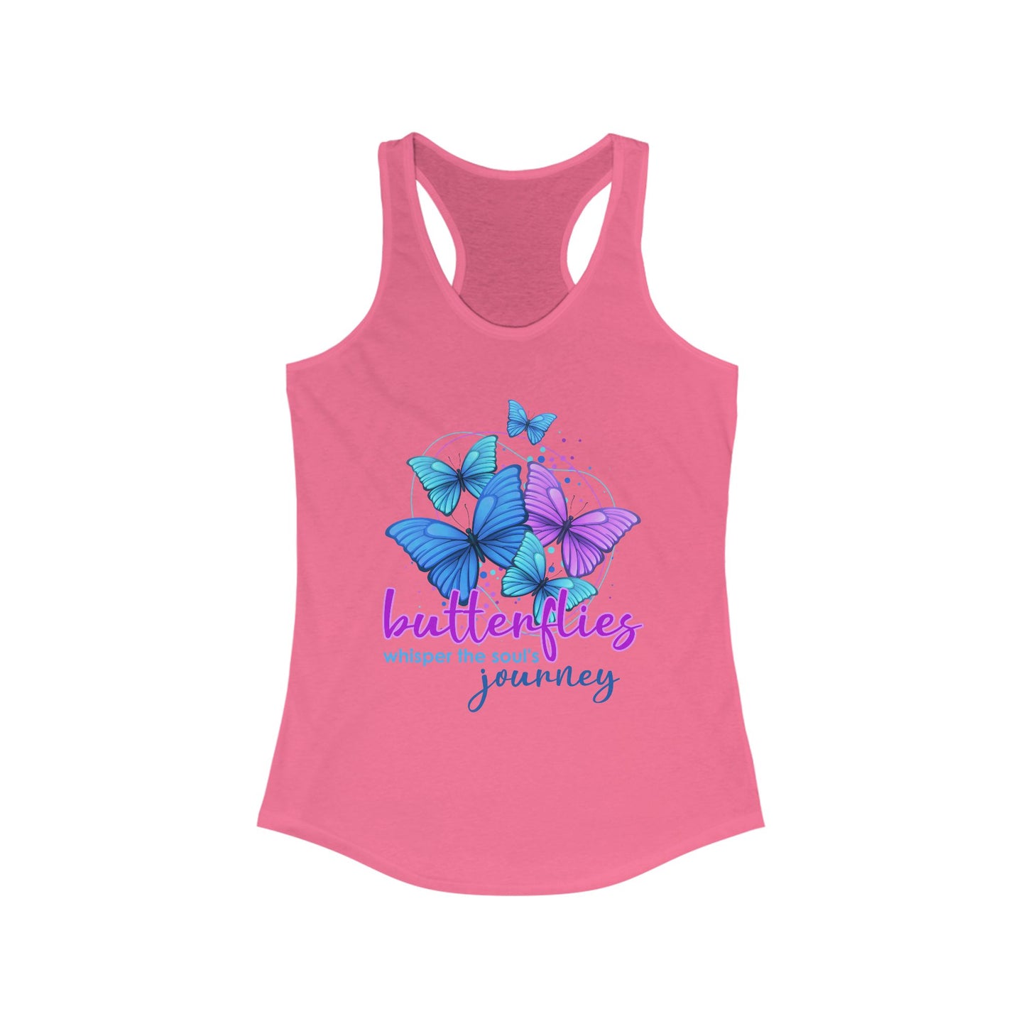 "Butterflies Whisper the Soul's Journey" Racerback Tank – Ethereal & Uplifting Women’s Top