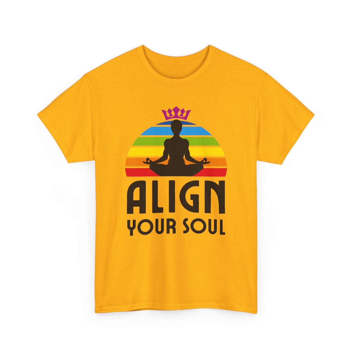 "Align Your Soul" Chakra Heavy Cotton Tee - Radiate from Root to Crown