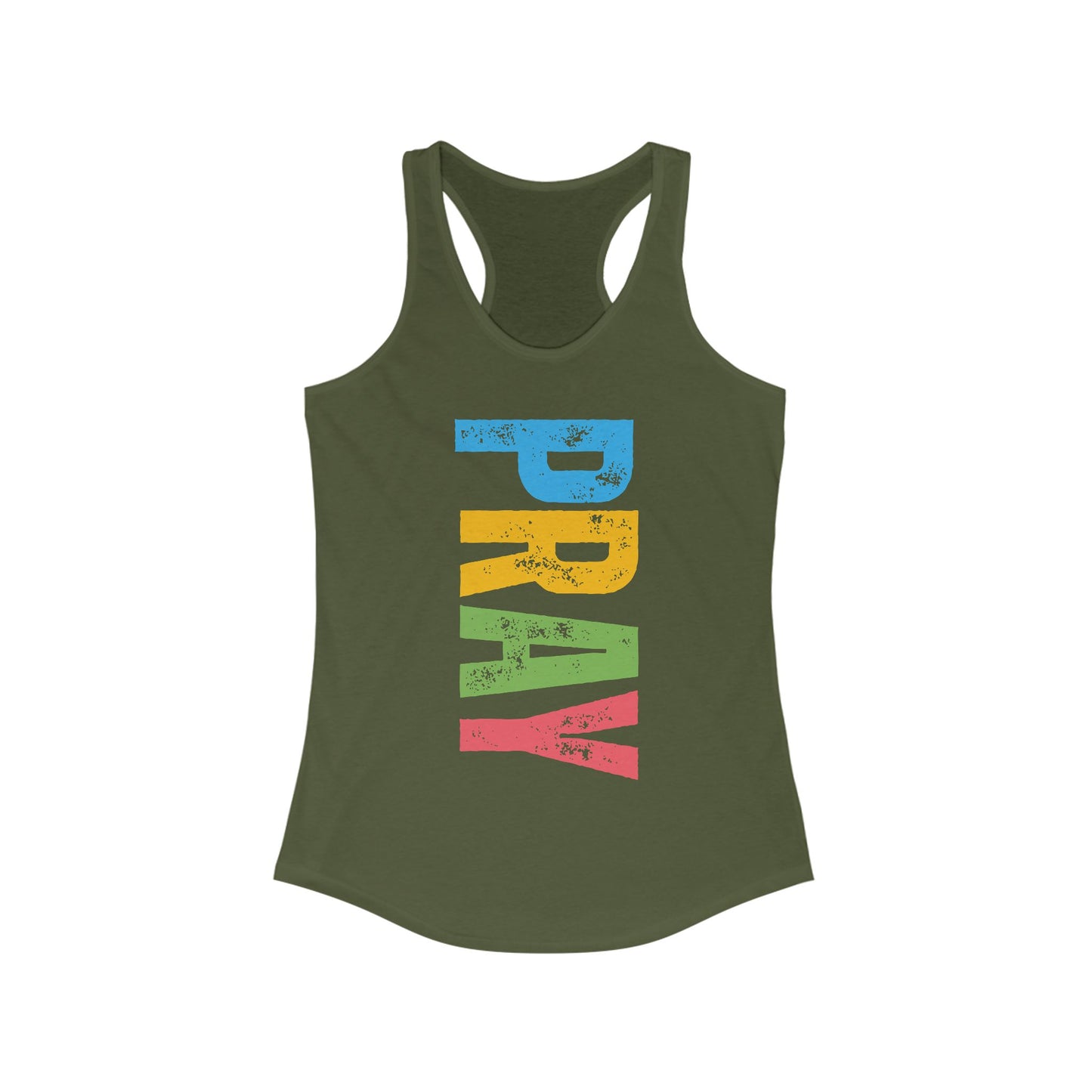 PRAY Bold Graphic Racerback Tank – Empowering, Faith-Inspired Women’s Activewear