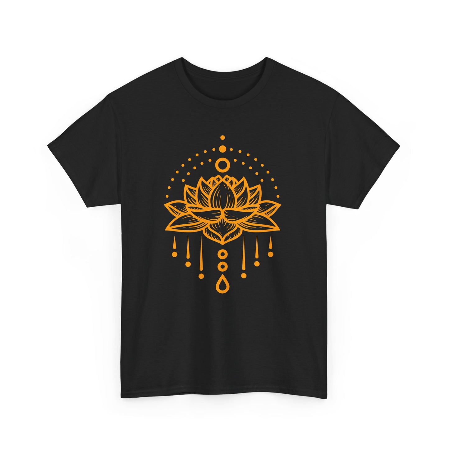 Golden Lotus Heavy Cotton Tee - Embrace Inner Brilliance